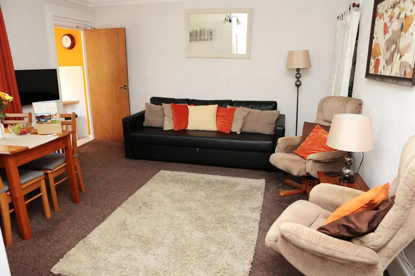 Living room in Abbey View Holiday Flats