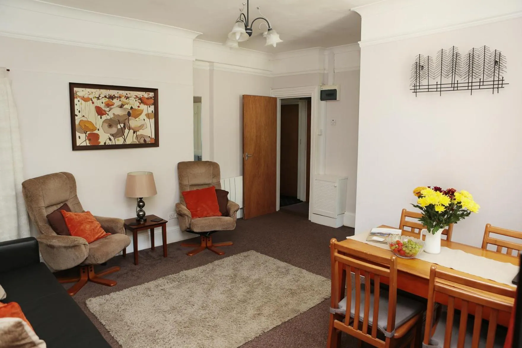 Living room in Abbey View Holiday Flats