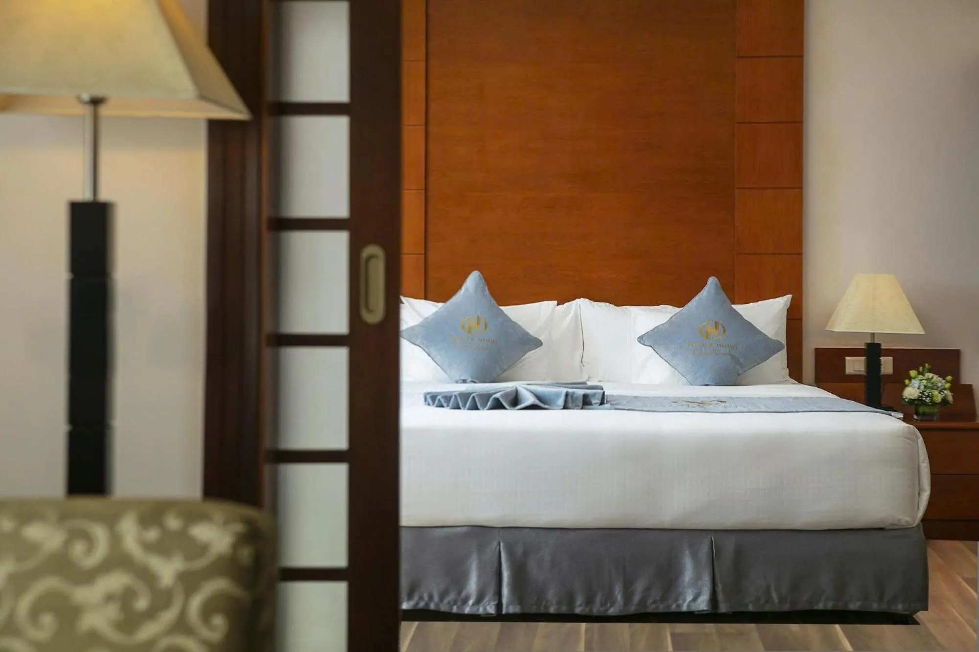 Bed in Nam Cuong Hai Duong Hotel