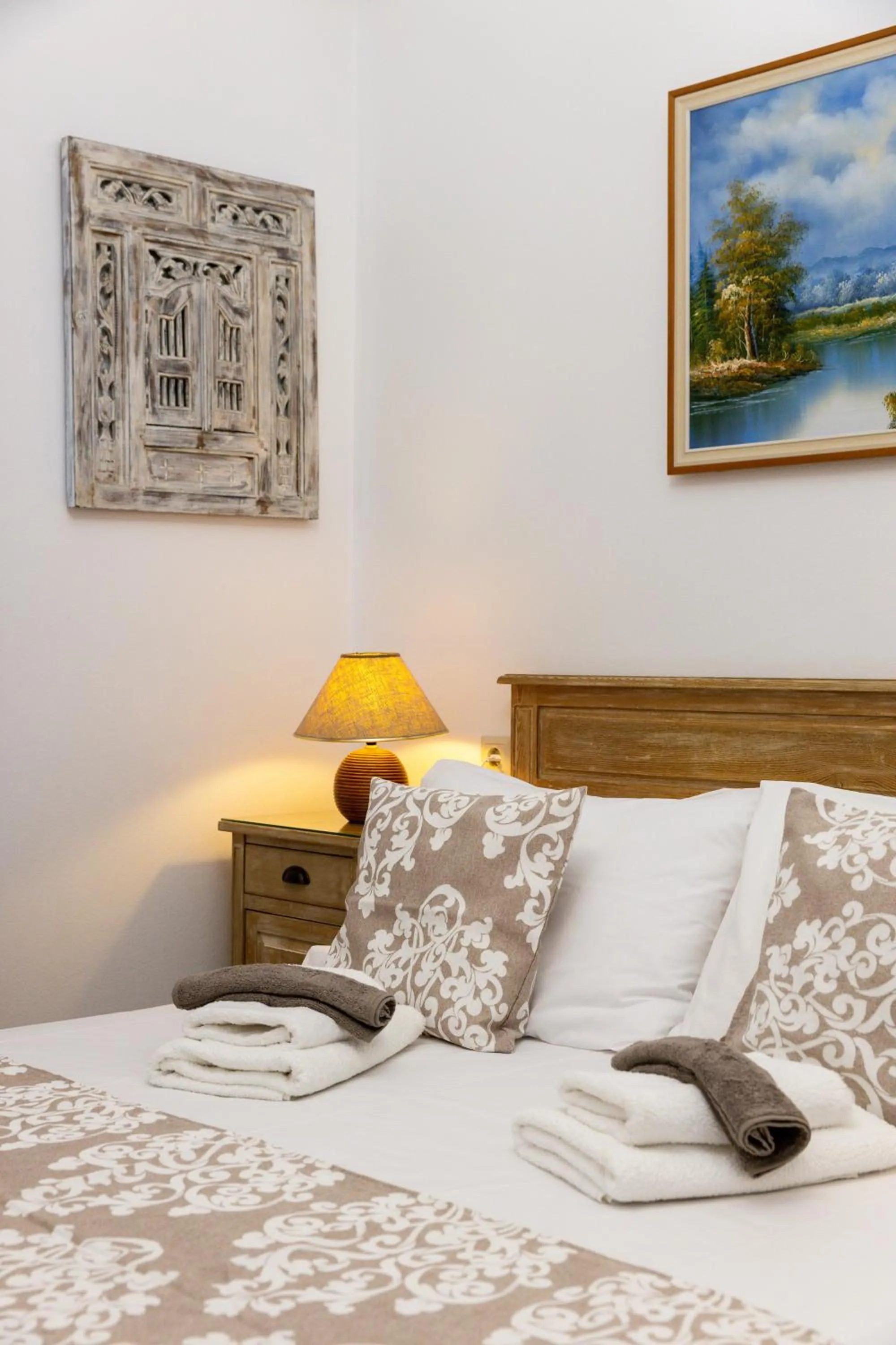 Bed in Panos Luxury Studios