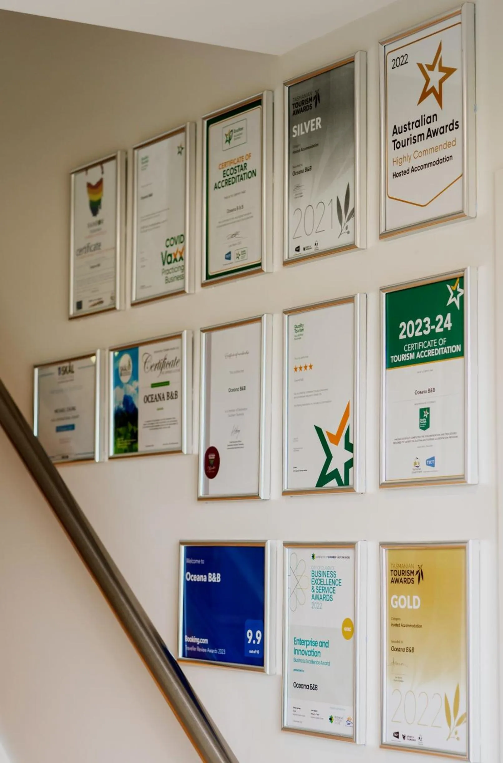 Certificate/Award in Oceana B&B