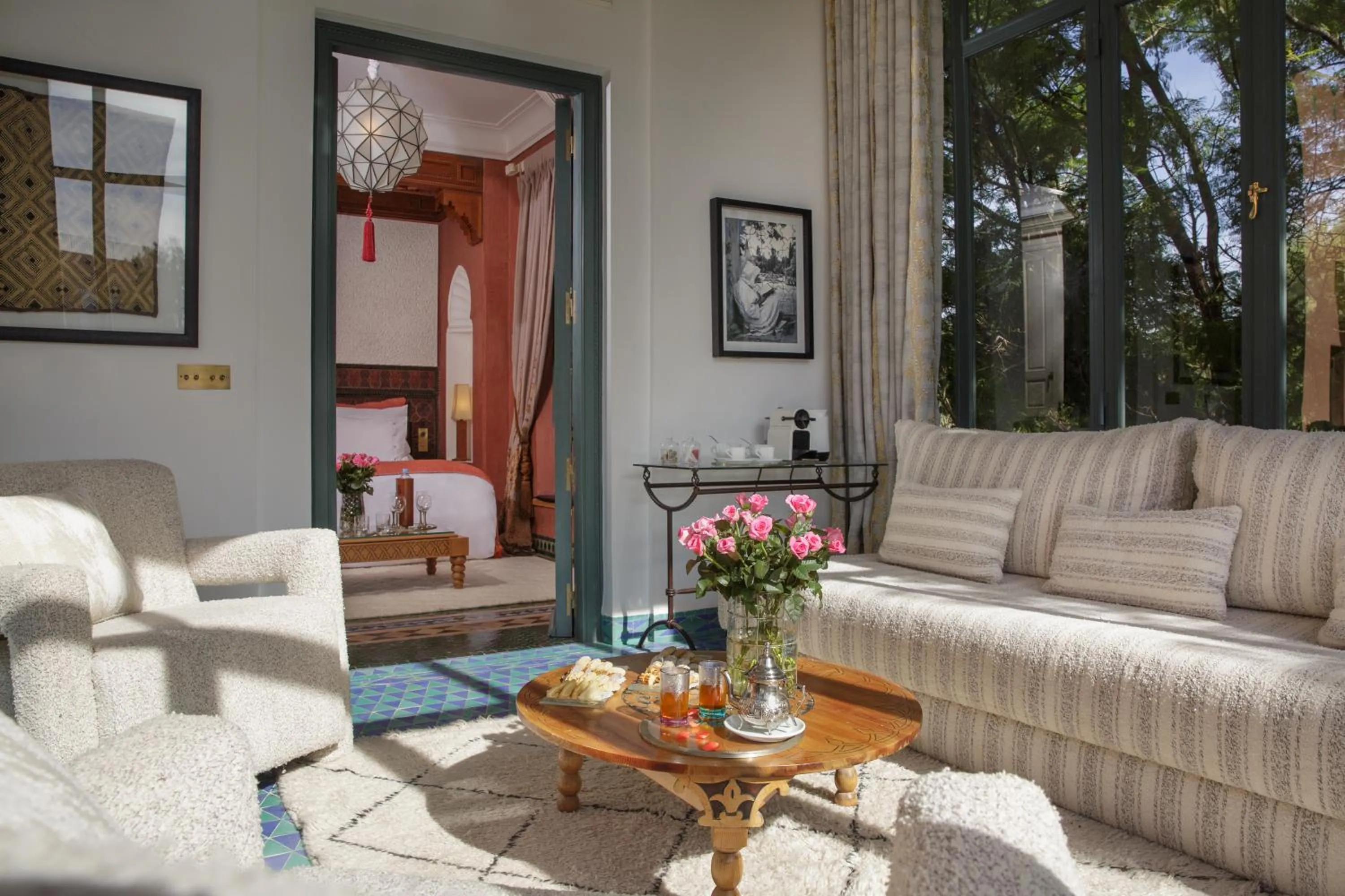 Seating area in Dar Rhizlane, Palais Table d'hôtes & SPA