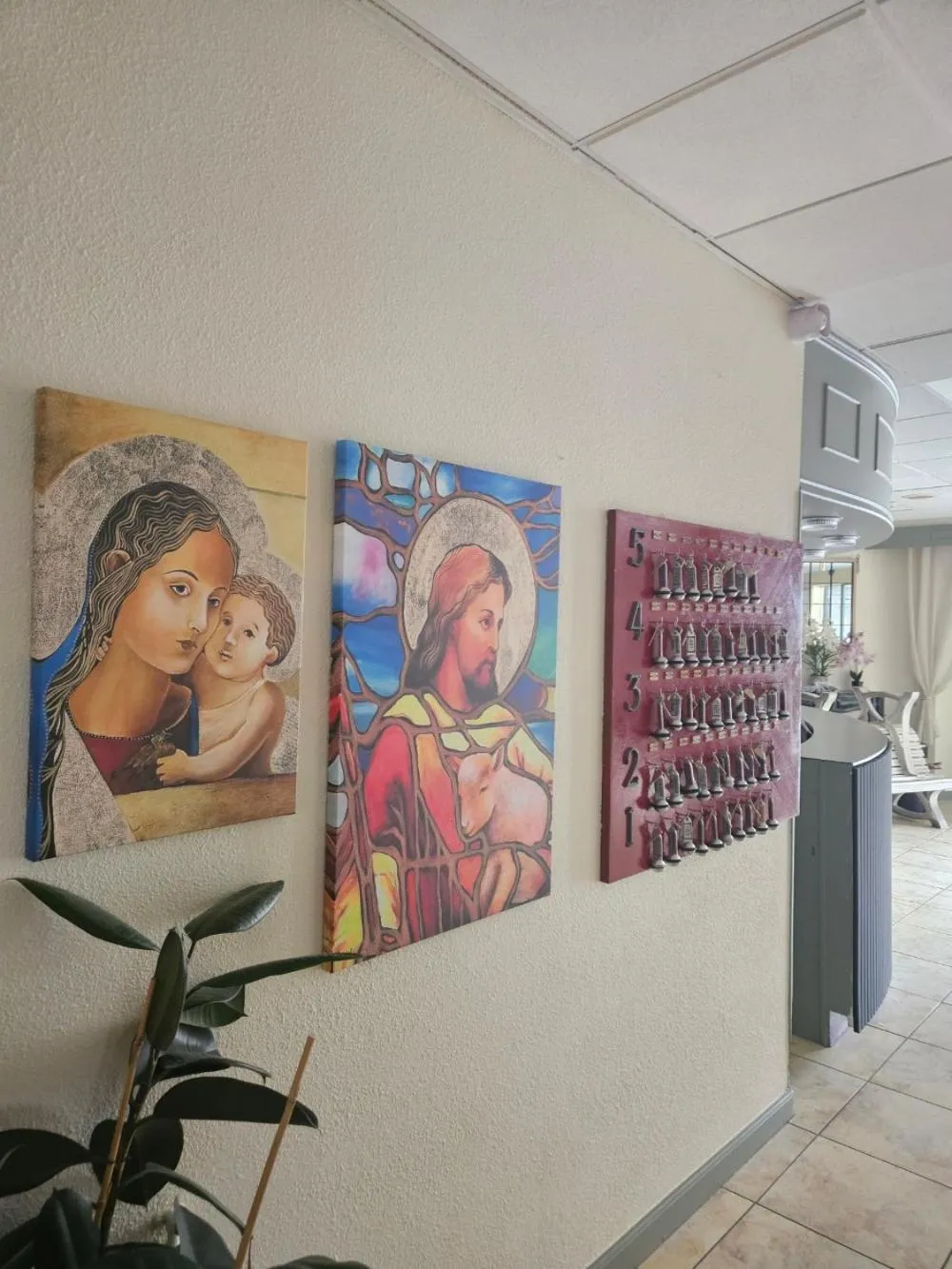 Lobby or reception in Hôtel Myosotis