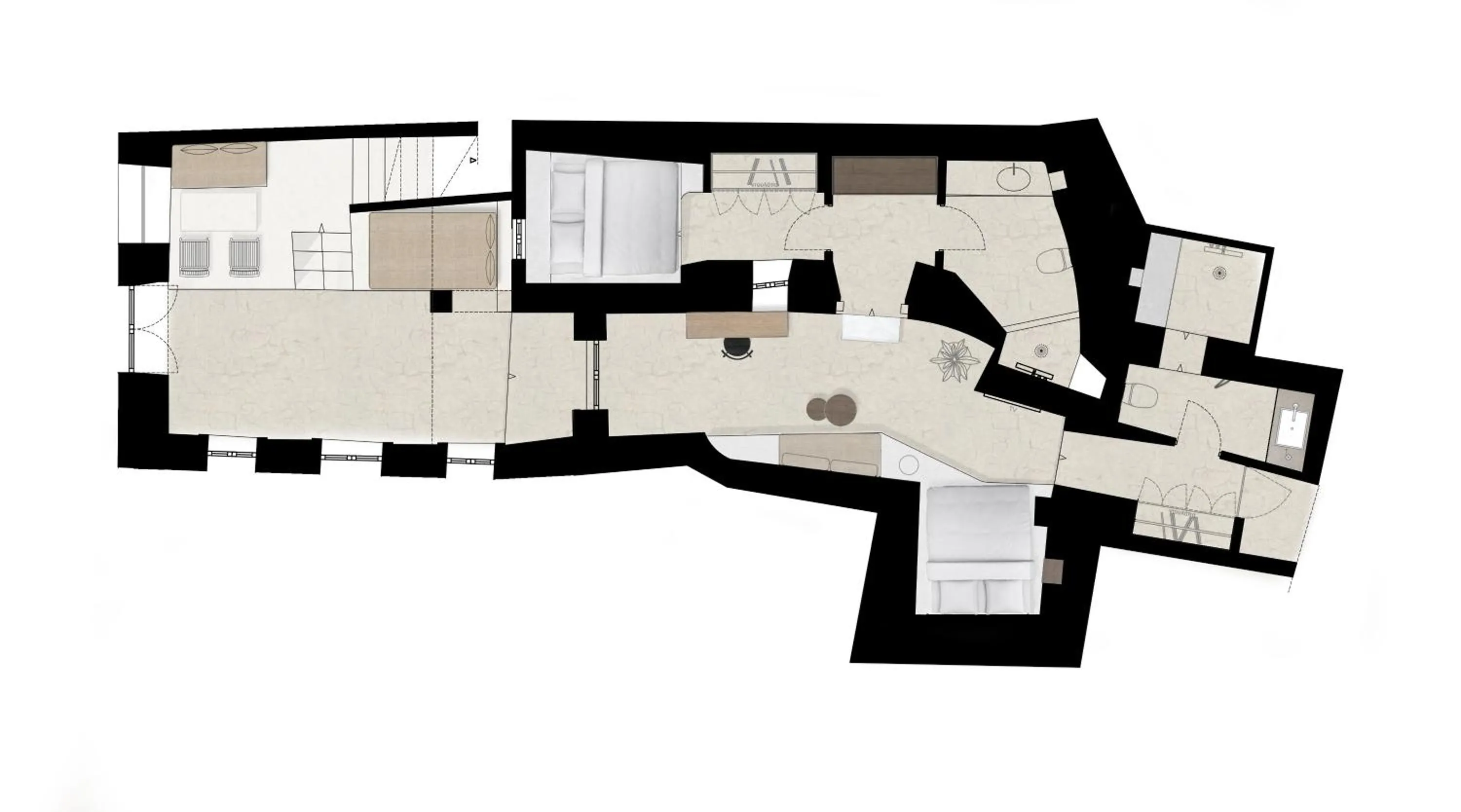 Floor plan in Enigma Suites