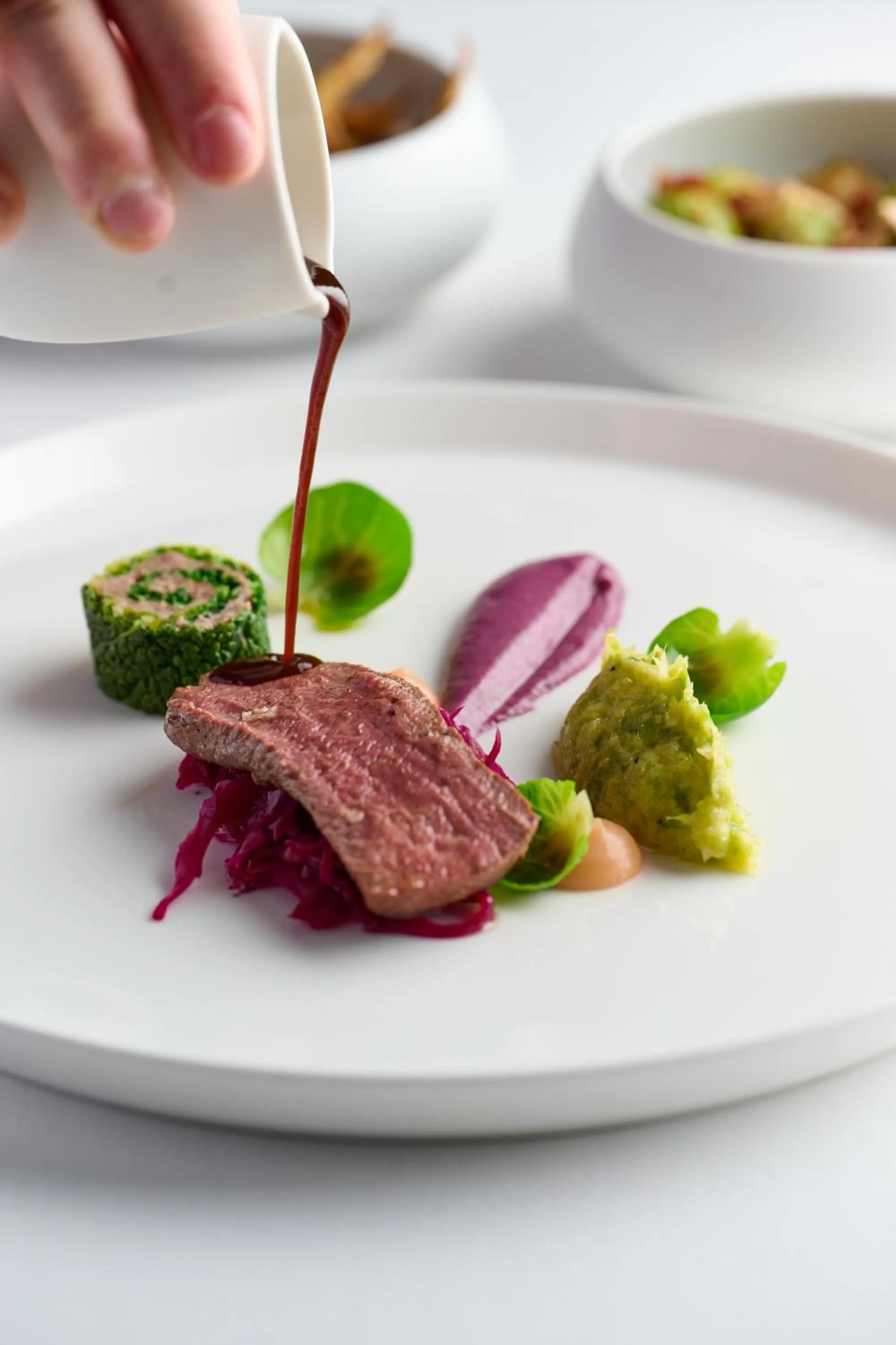 Food close-up in Fischers Baslow Hall - Chatsworth