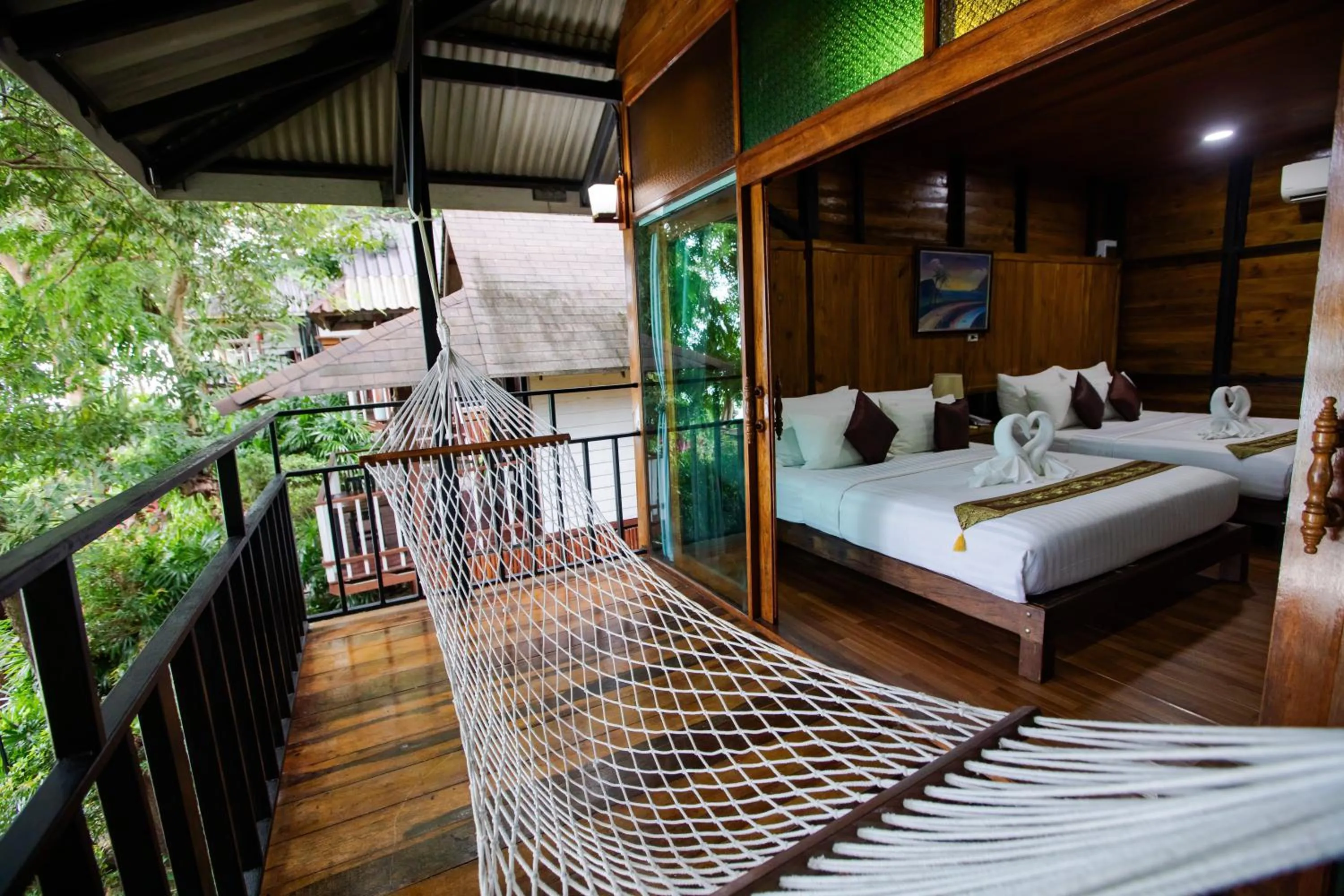 Patio, Bed in Chareena Hill Beach Resort