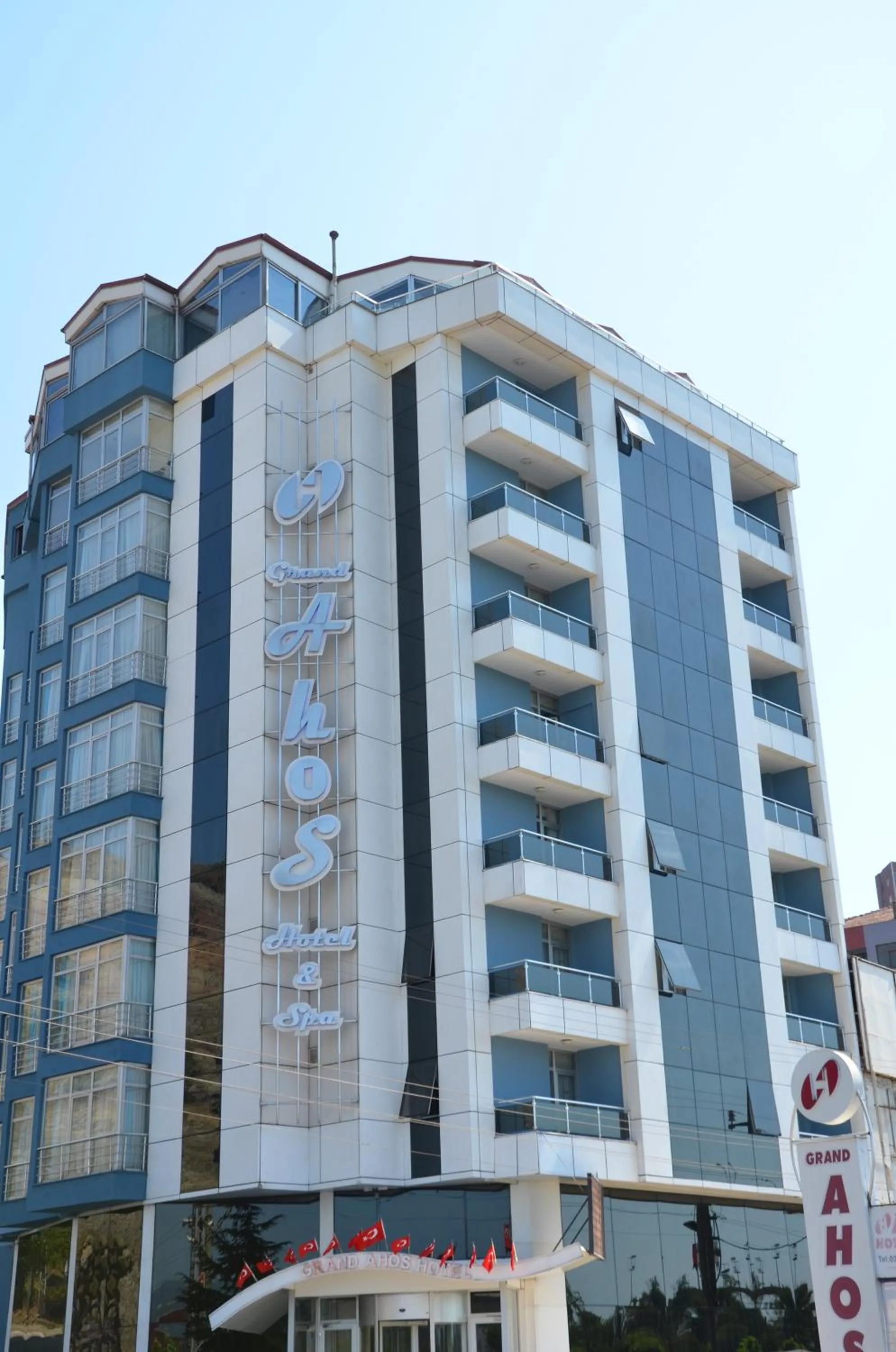 Facade/entrance in Grand Ahos Hotel