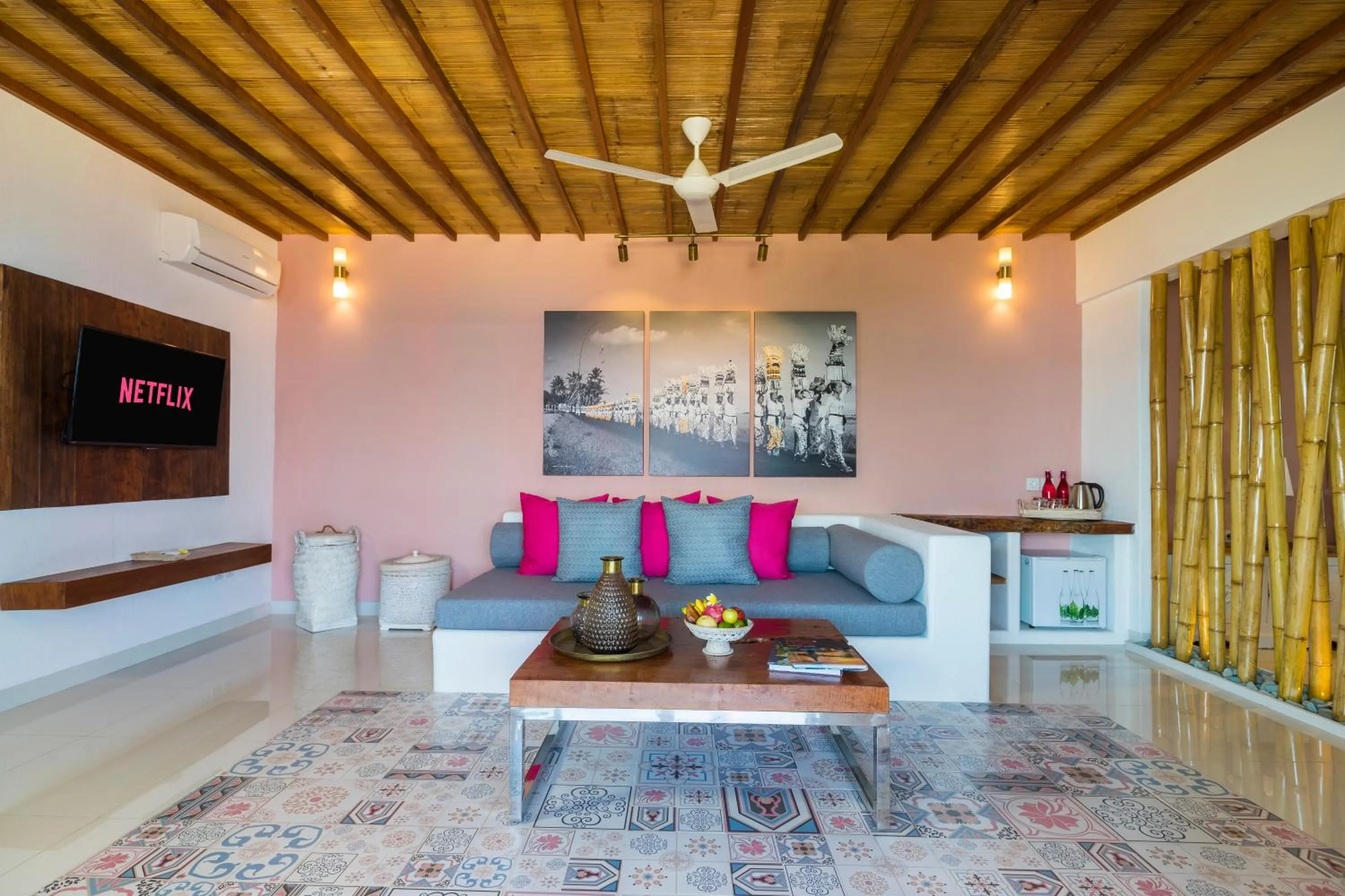 Living room in PinkCoco Gili Air - Constant Surprises & for Cool Adults Only