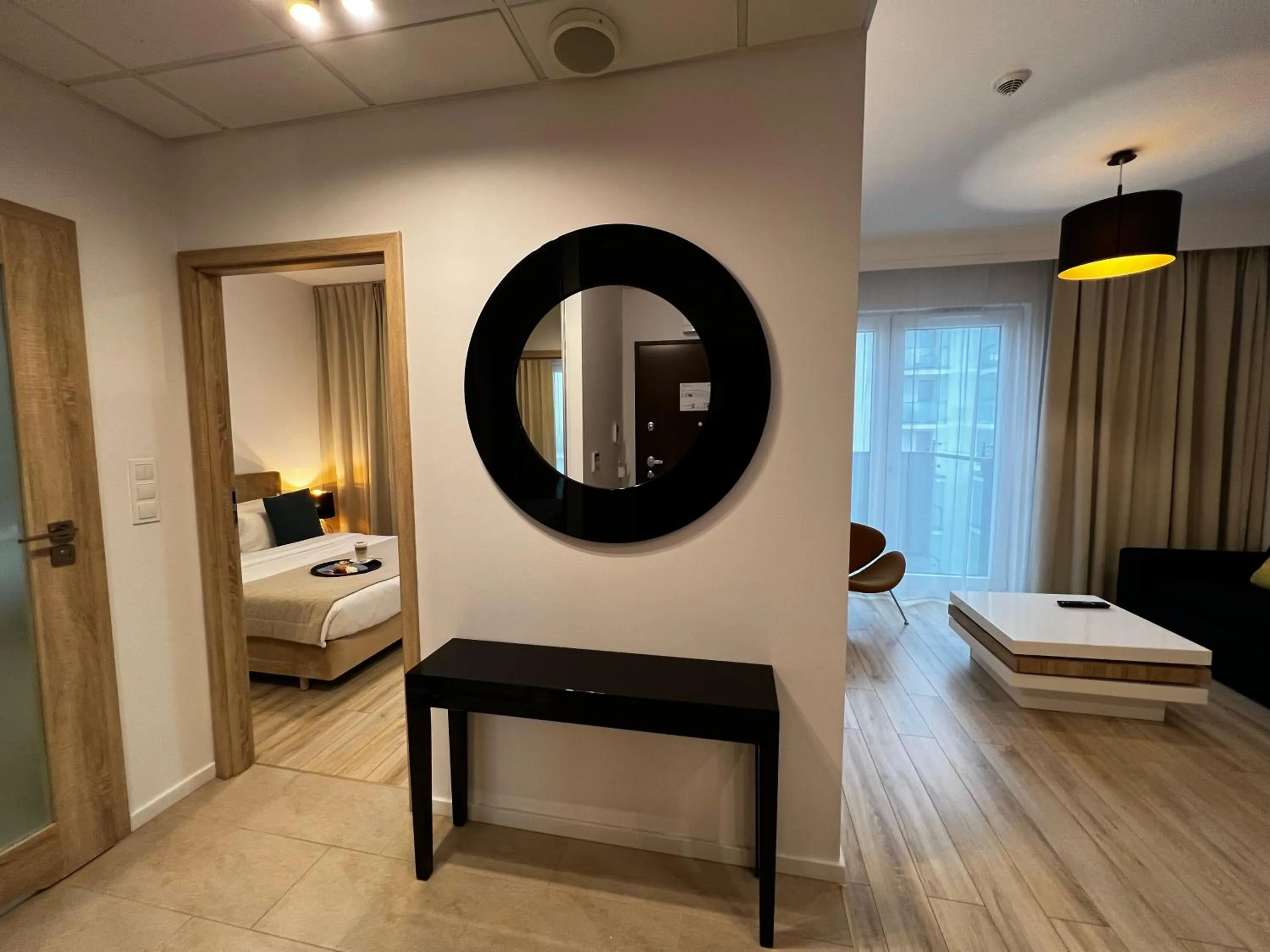 Living room, Bed in Varsovia Apartamenty Kasprzaka