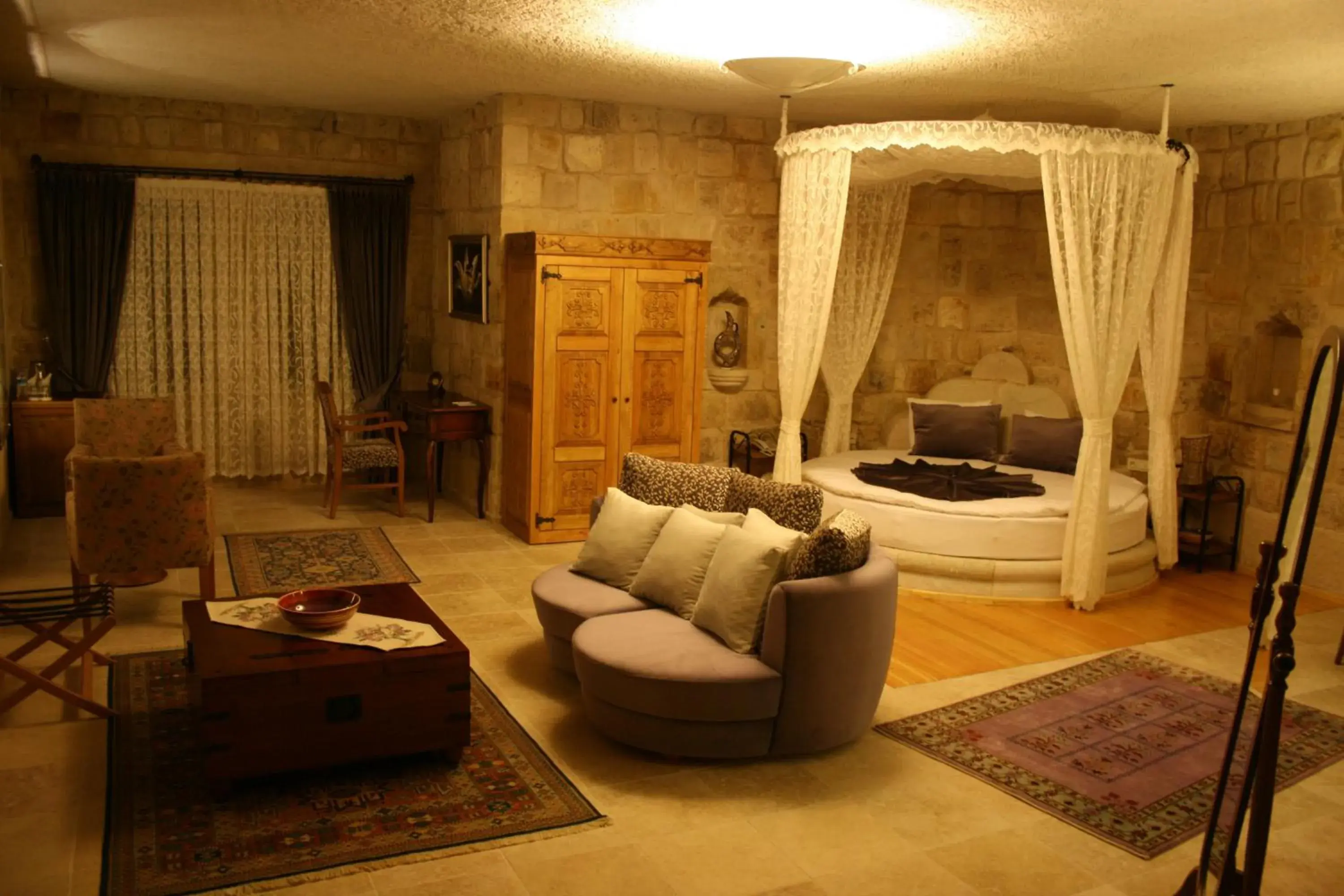 Seating area, Bed in Goreme Inn Hotel Only Adult Seating area, Bed in Goreme Inn Hotel Only Adult