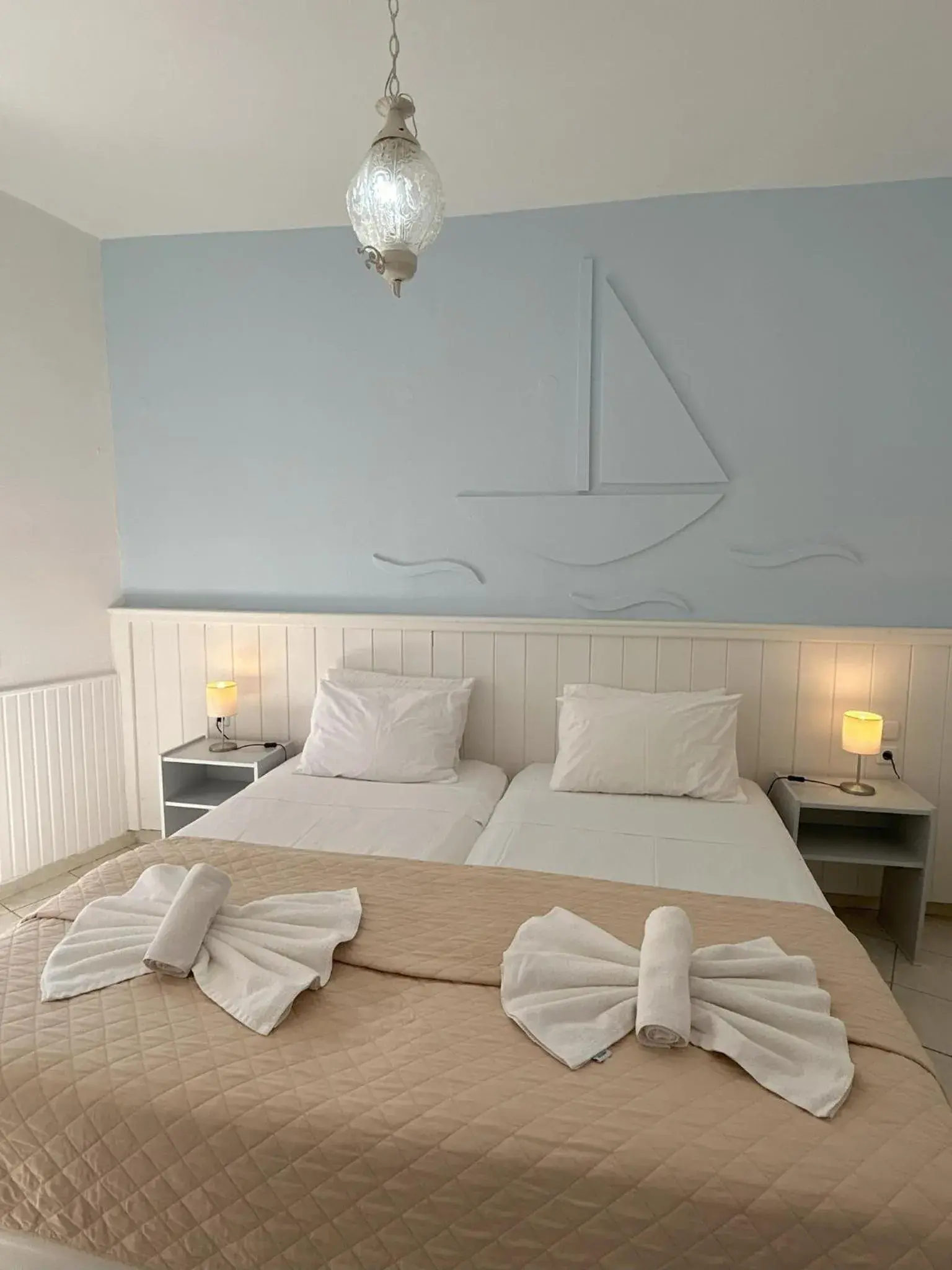 Bed in Naiades Almiros Hotel Bed in Naiades Almiros Hotel