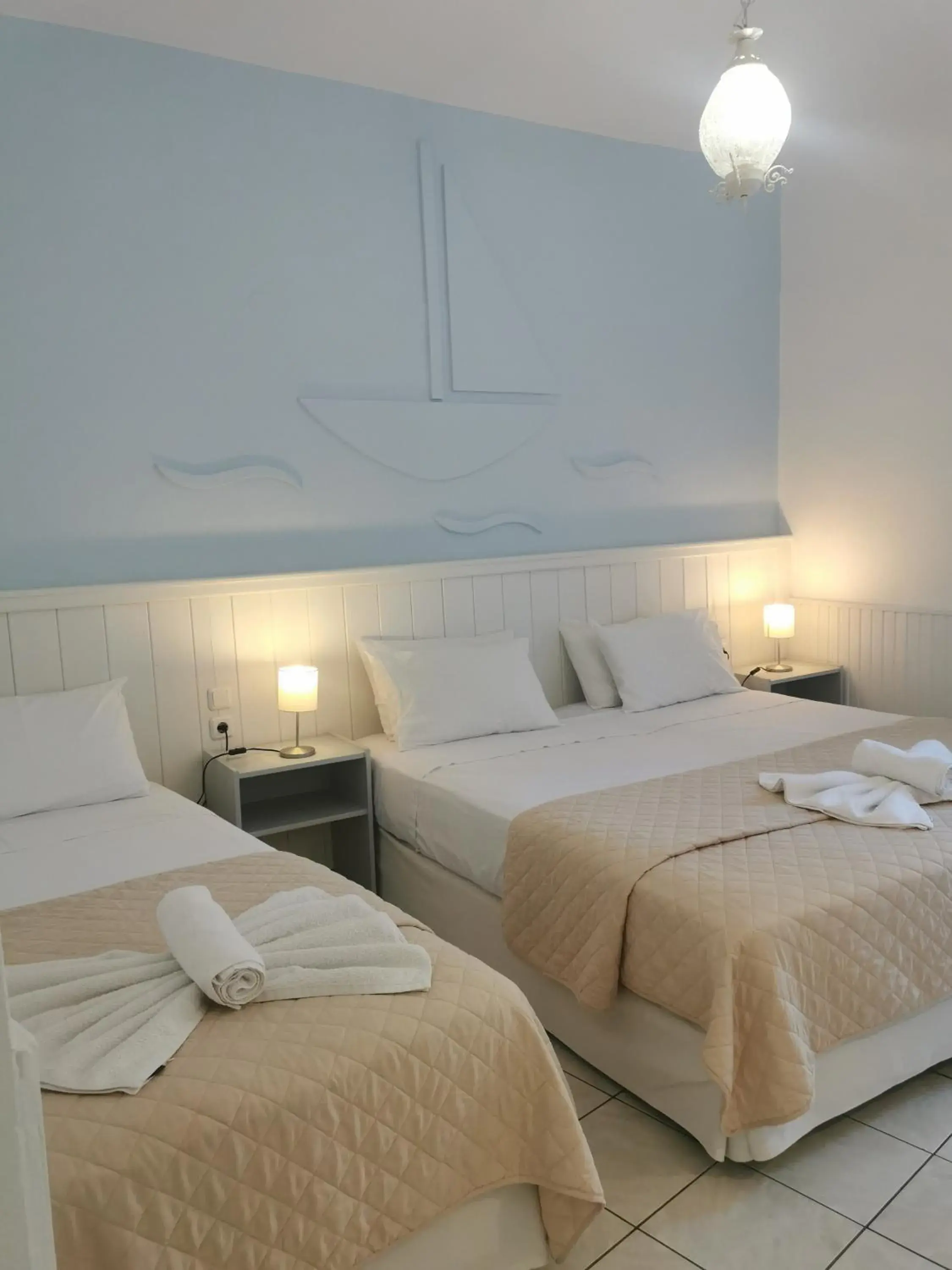 Bed in Naiades Almiros Hotel Bed in Naiades Almiros Hotel