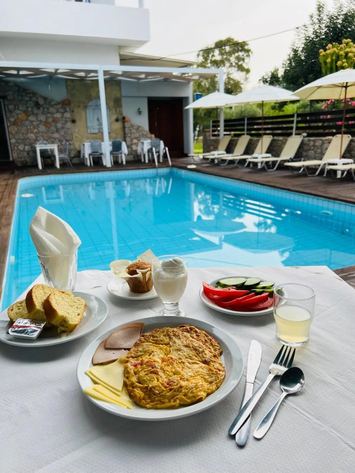 Breakfast, Swimming Pool in Naiades Almiros Hotel