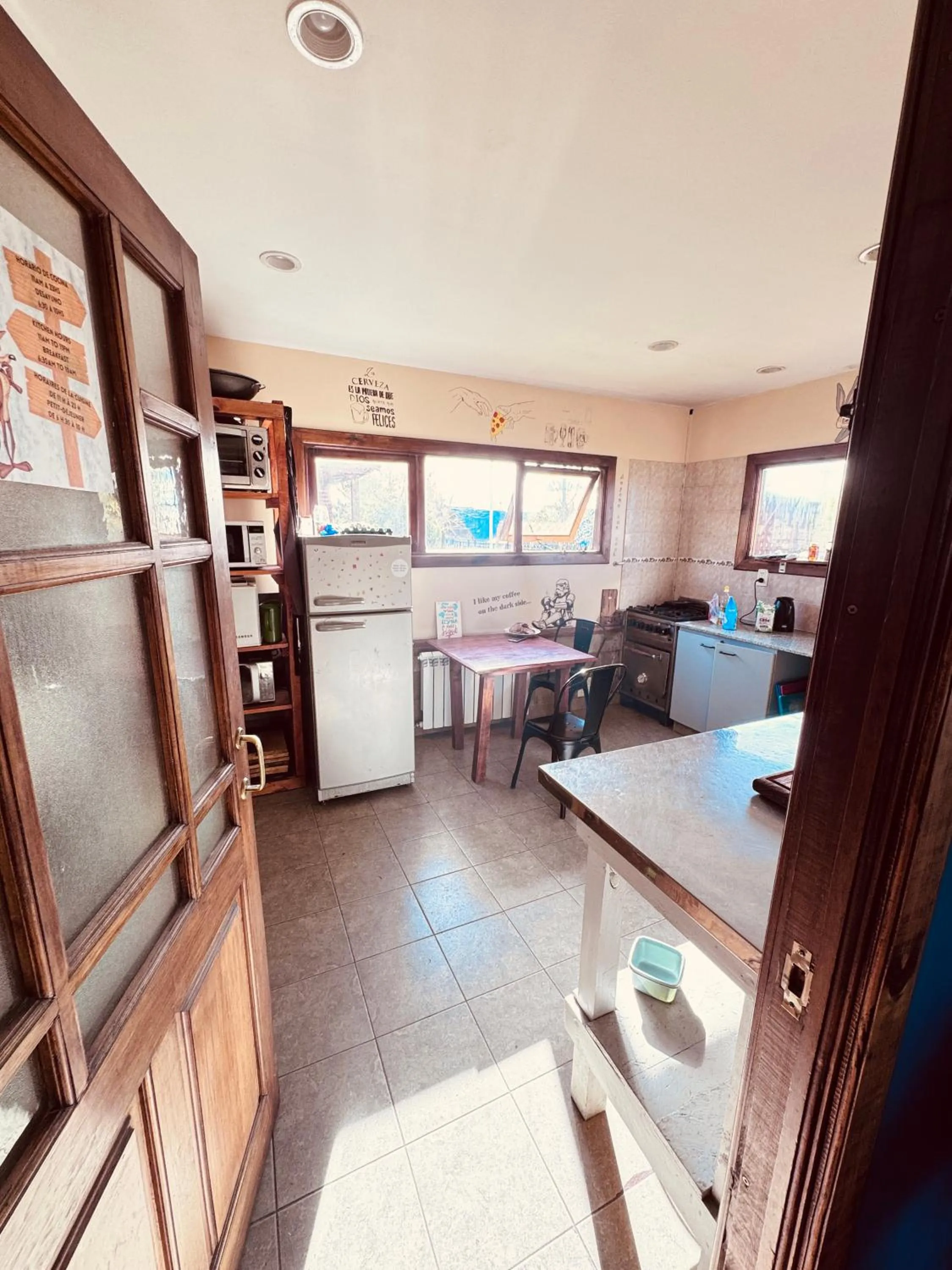 Kitchen or kitchenette in Cabañas y Hostel I Keu Ken