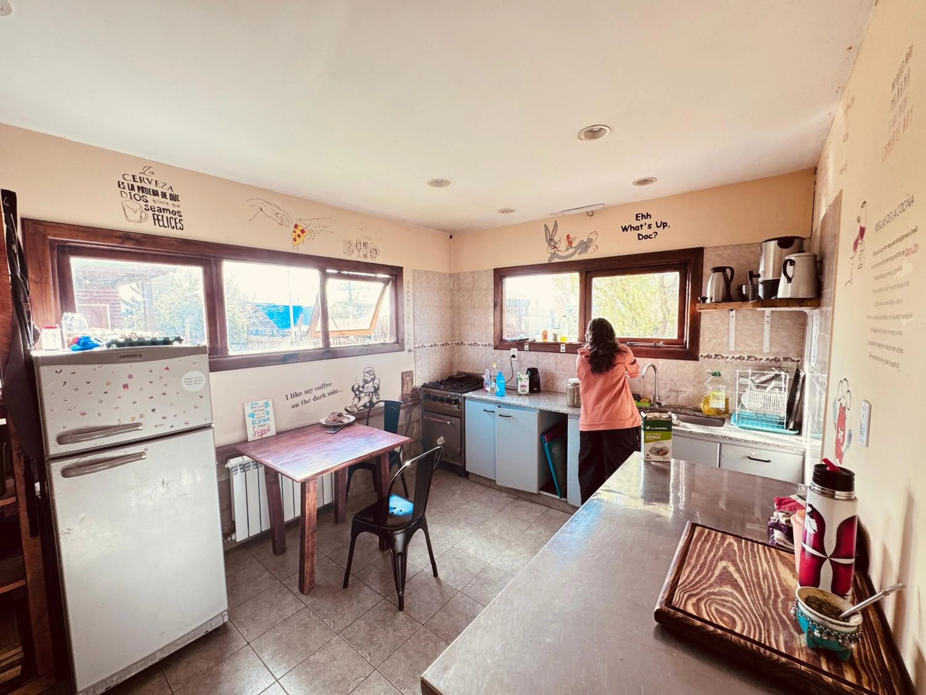 Kitchen or kitchenette in Cabañas y Hostel I Keu Ken