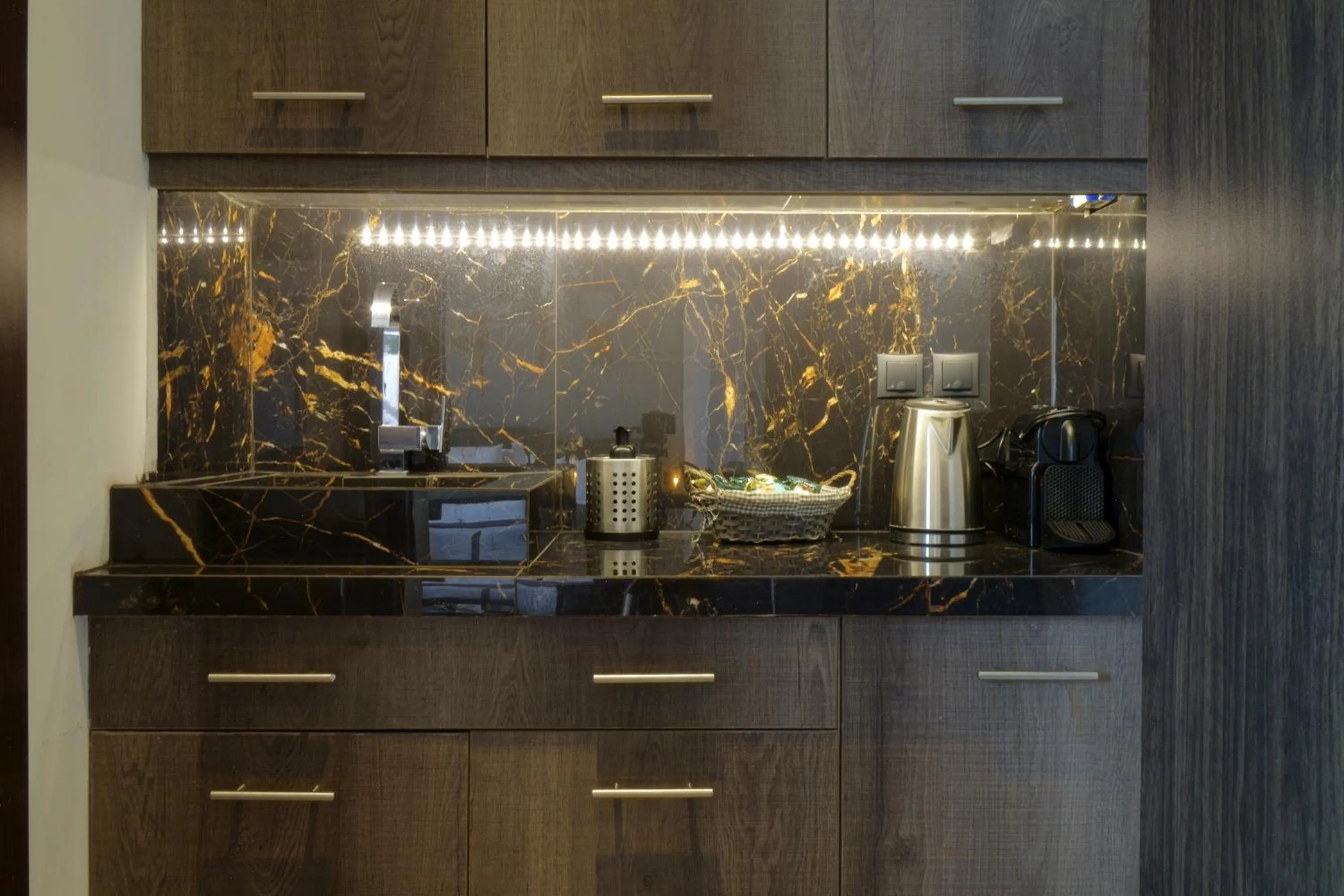 Kitchen or kitchenette in The Athens Version Luxury Suites