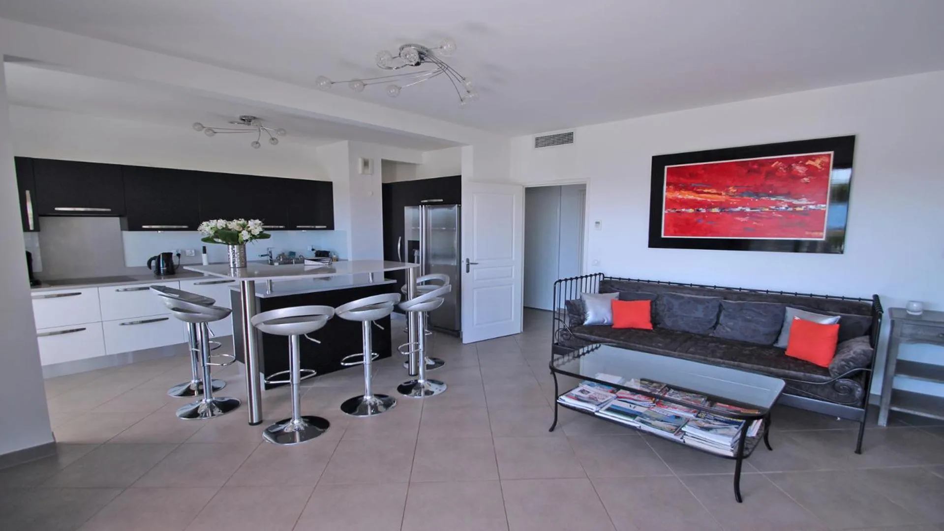 Living room in Les Terrasses de la Croisette