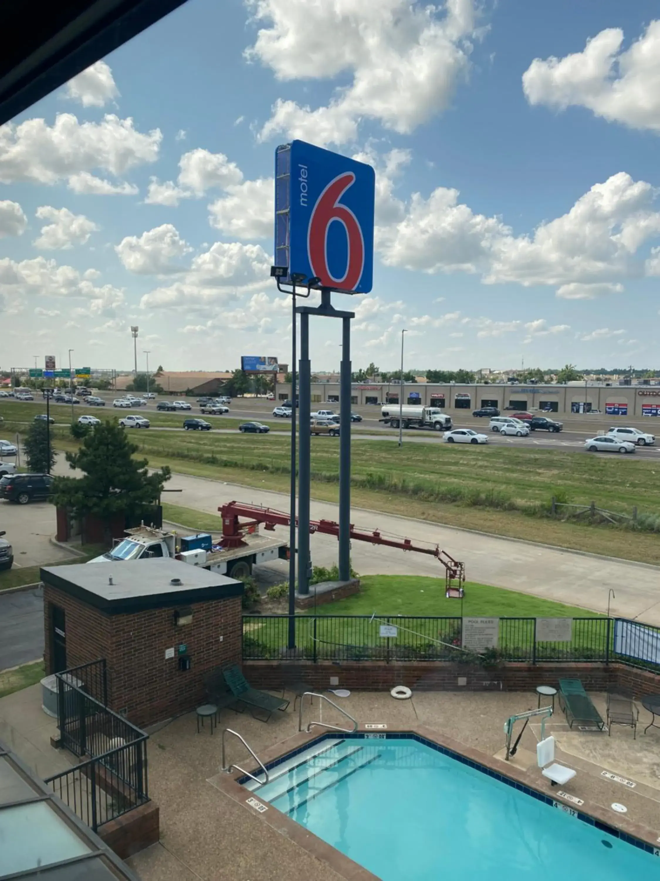 Swimming pool, Pool View in Motel 6 Oklahoma City OK Fairgrounds West