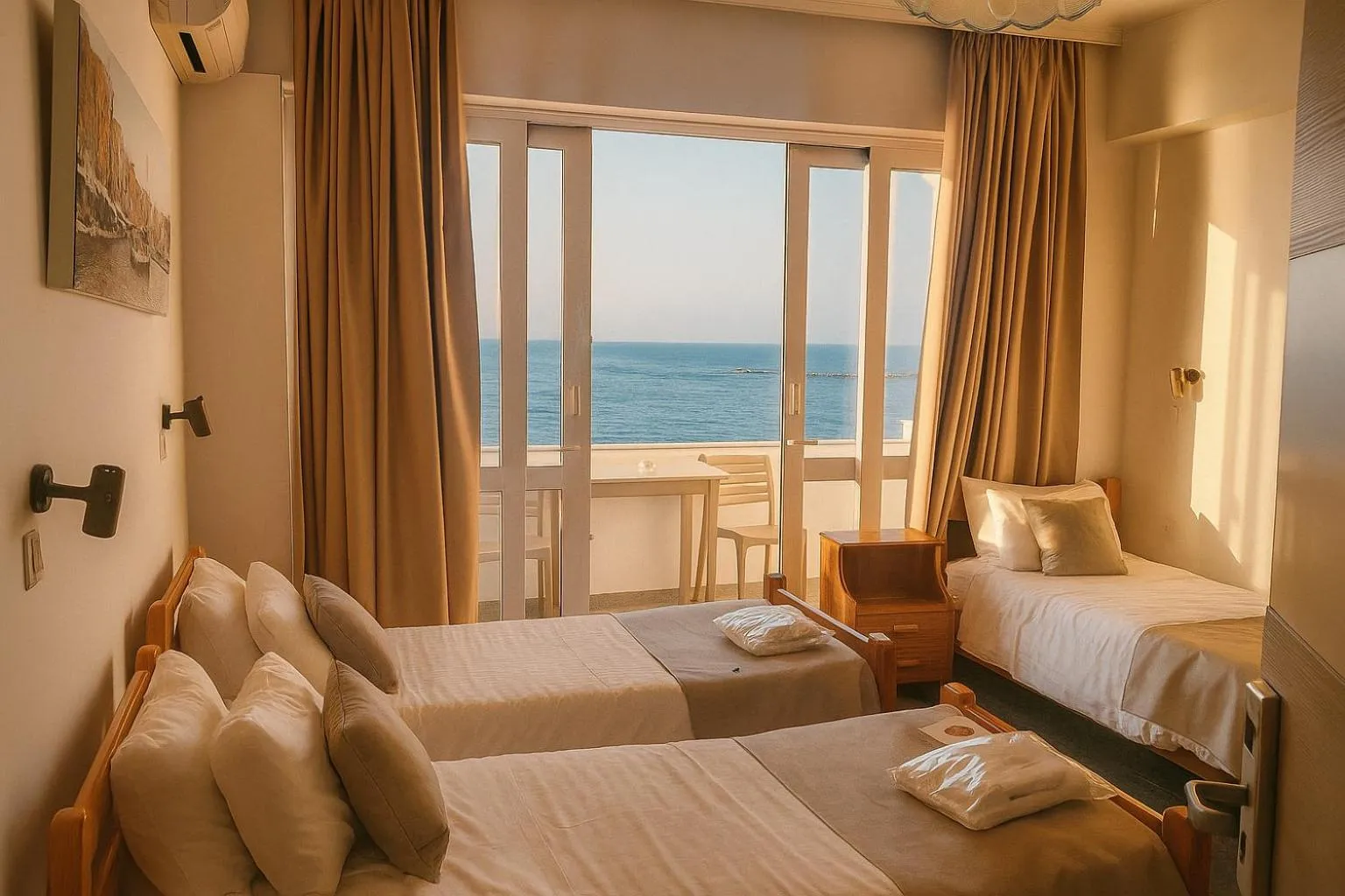 Bed in Klinakis Beach Hotel