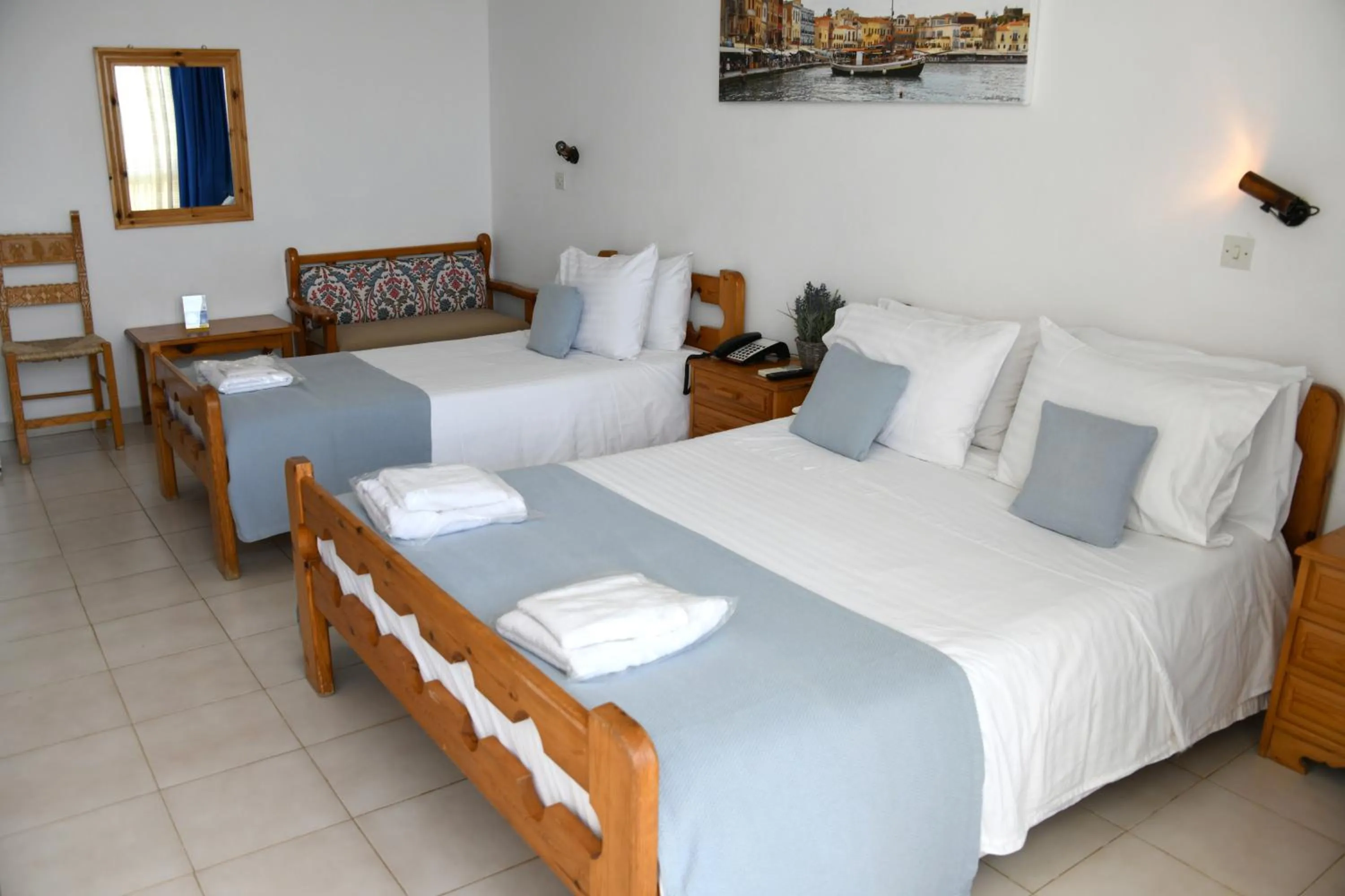 Bed in Klinakis Beach Hotel