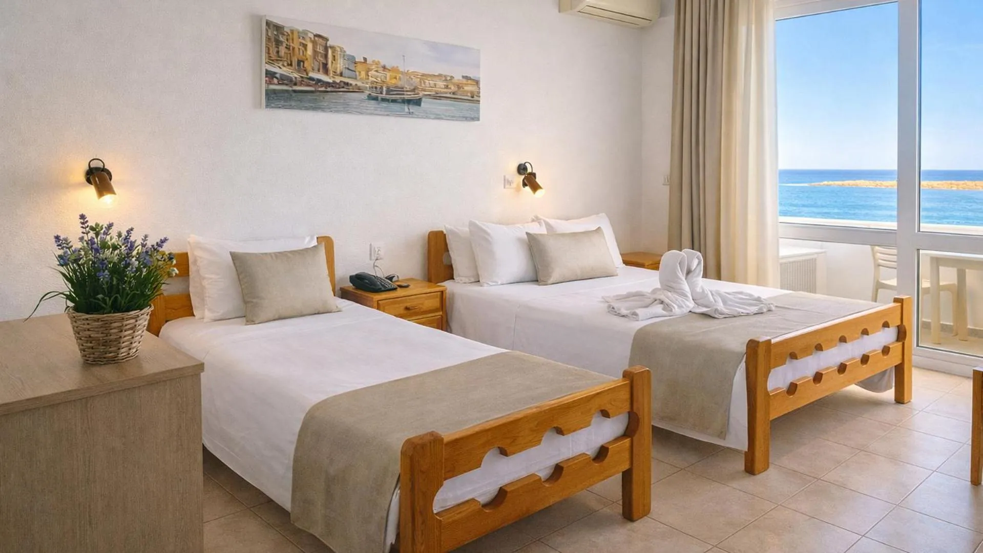 Photo of the whole room, Bed in Klinakis Beach Hotel