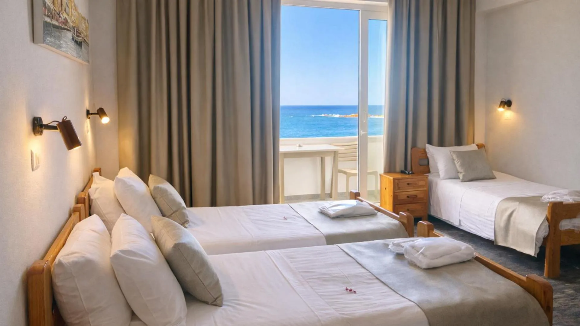 Photo of the whole room, Bed in Klinakis Beach Hotel