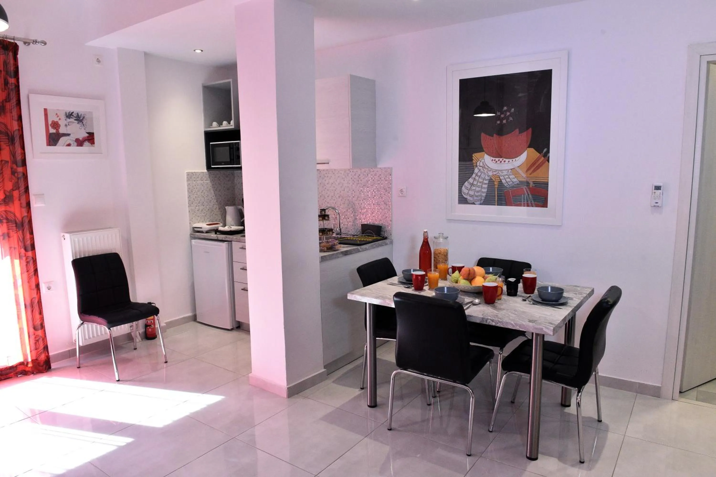 Dining area in Central Athens Studios