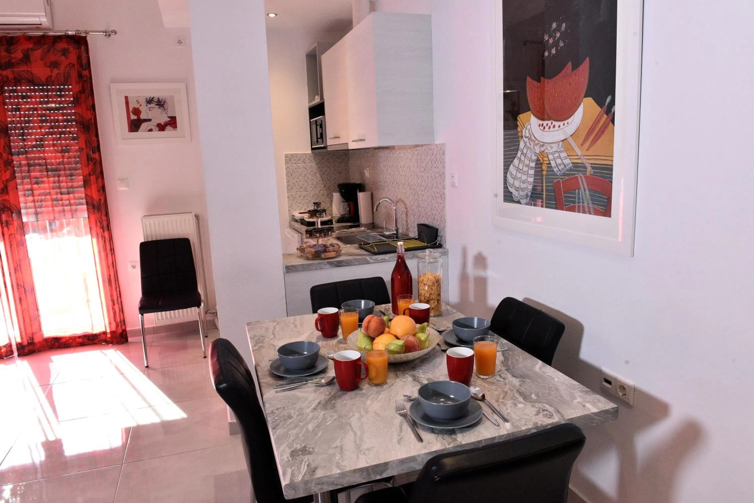 Dining area in Central Athens Studios