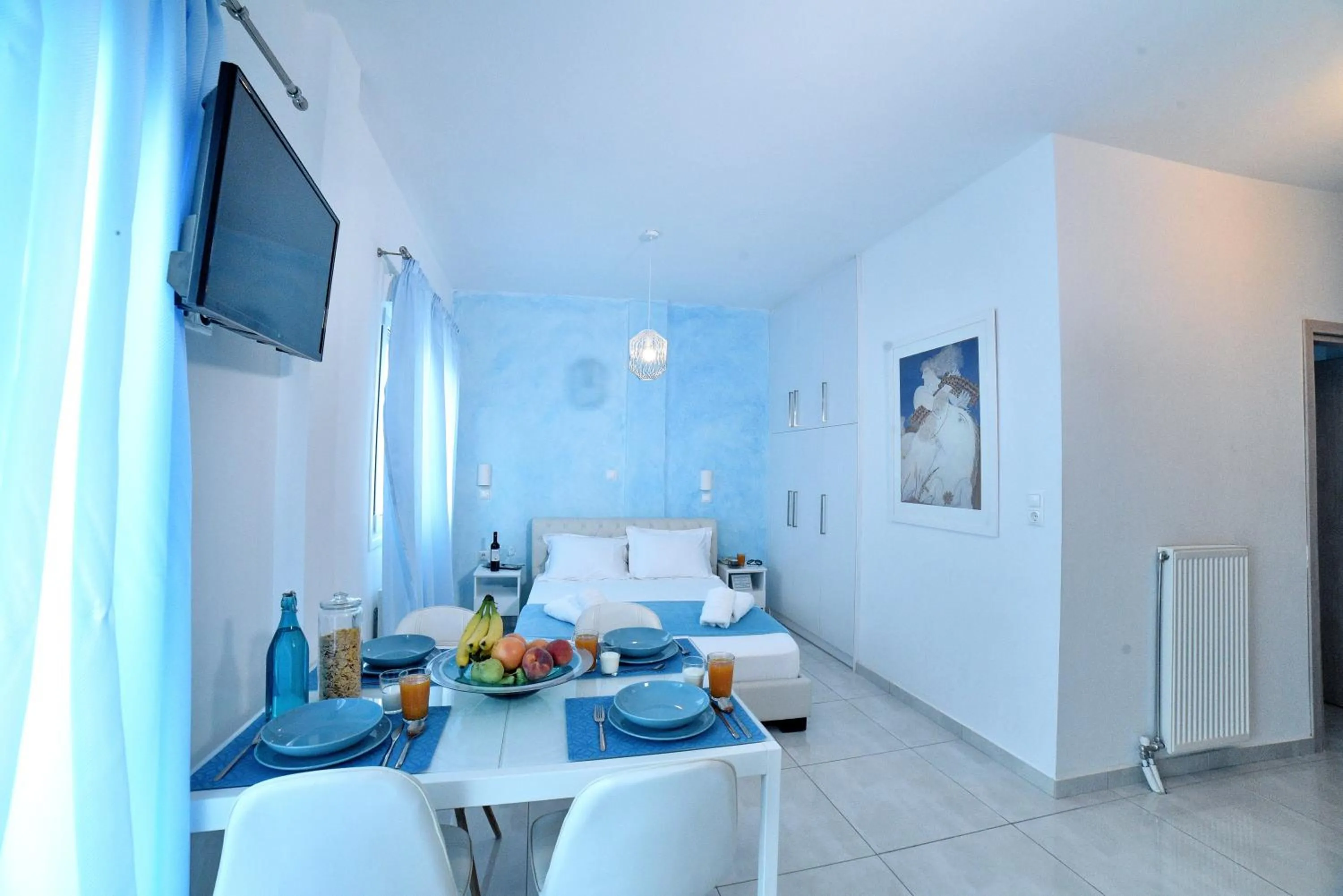 Dining area in Central Athens Studios