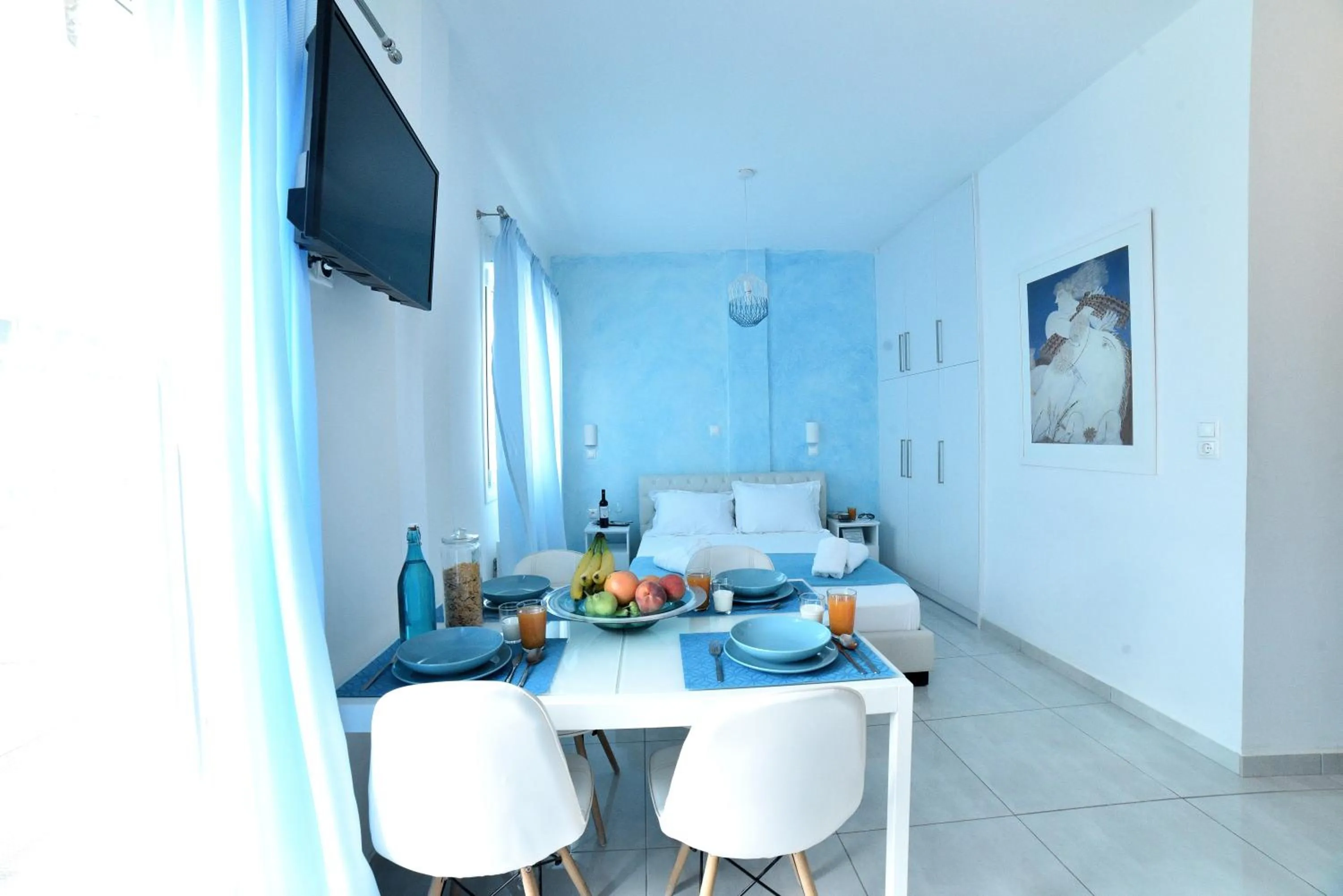 Dining area in Central Athens Studios