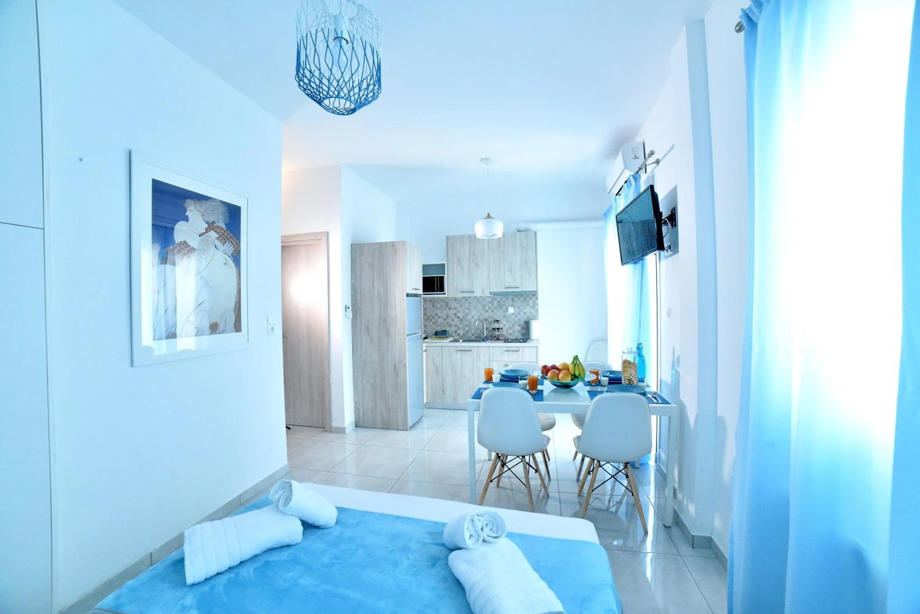 Kitchen or kitchenette, Bed in Central Athens Studios
