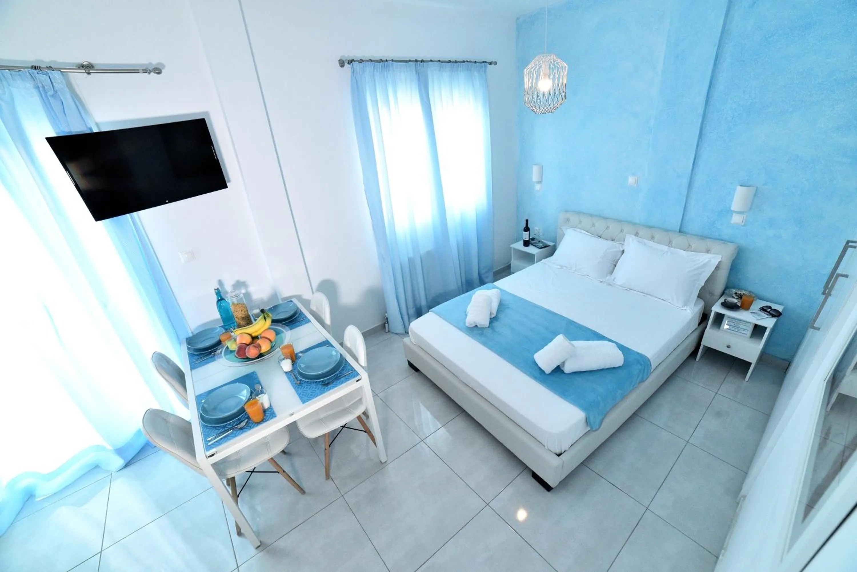 Photo of the whole room, Bed in Central Athens Studios