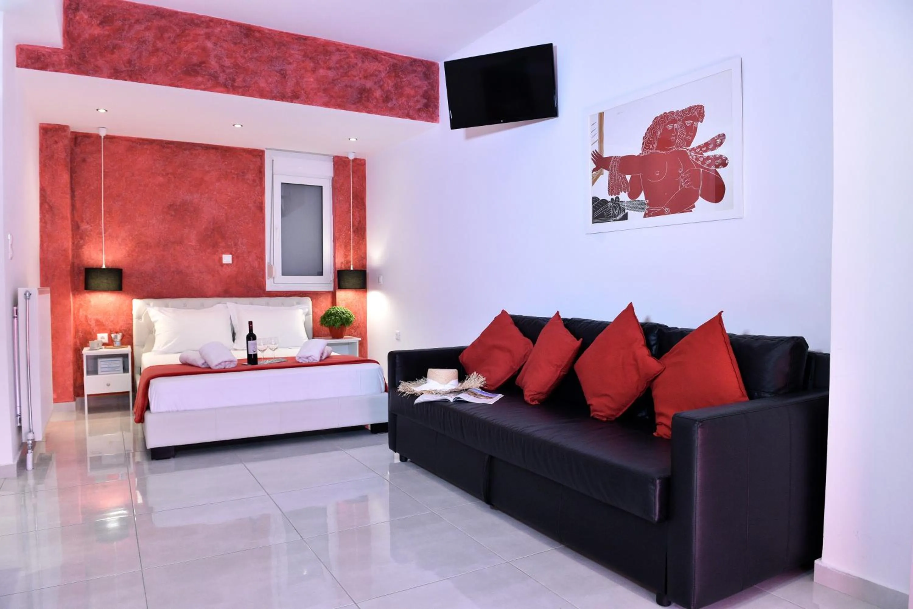 Bed in Central Athens Studios
