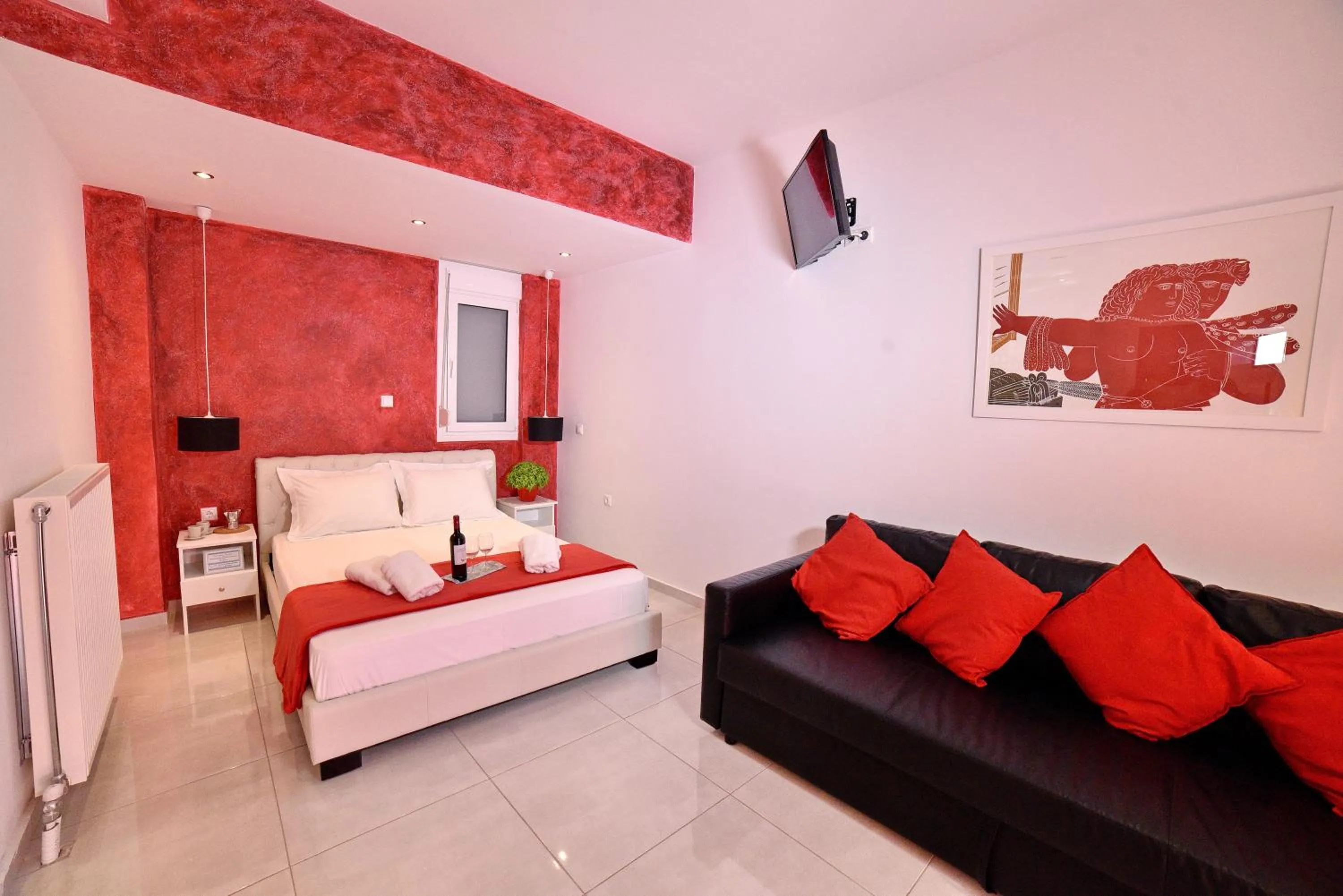 Bed in Central Athens Studios