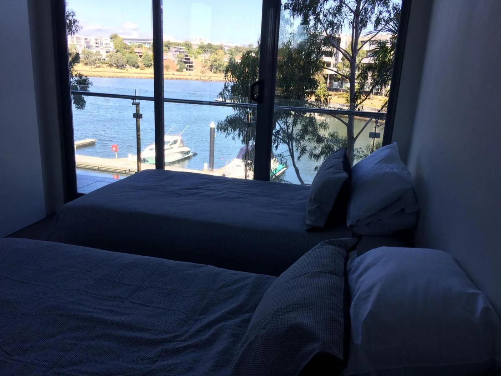 Bed in Marina View Apartment on the Maribyrnong River, Melbourne