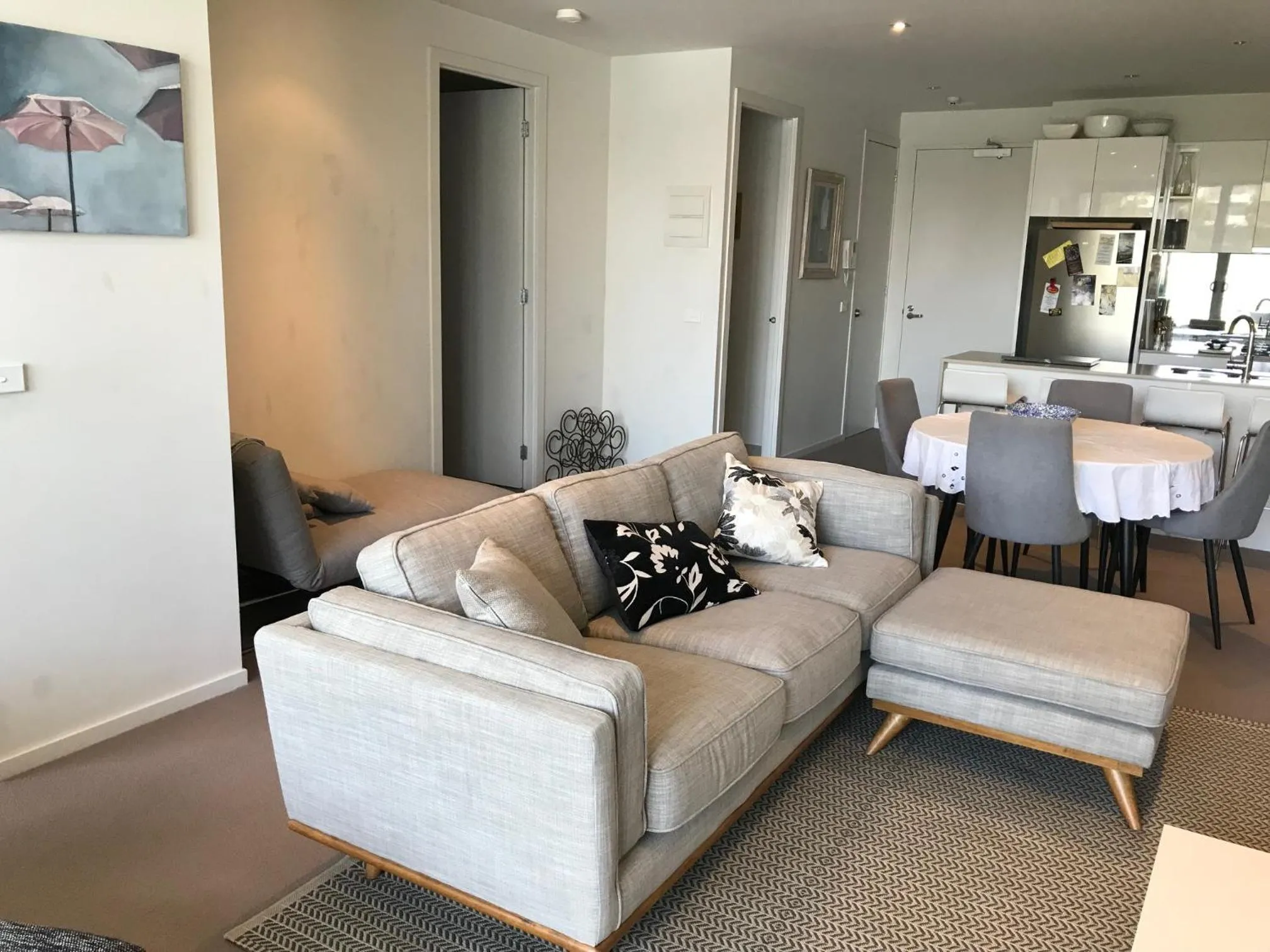 Living room in Marina View Apartment on the Maribyrnong River, Melbourne