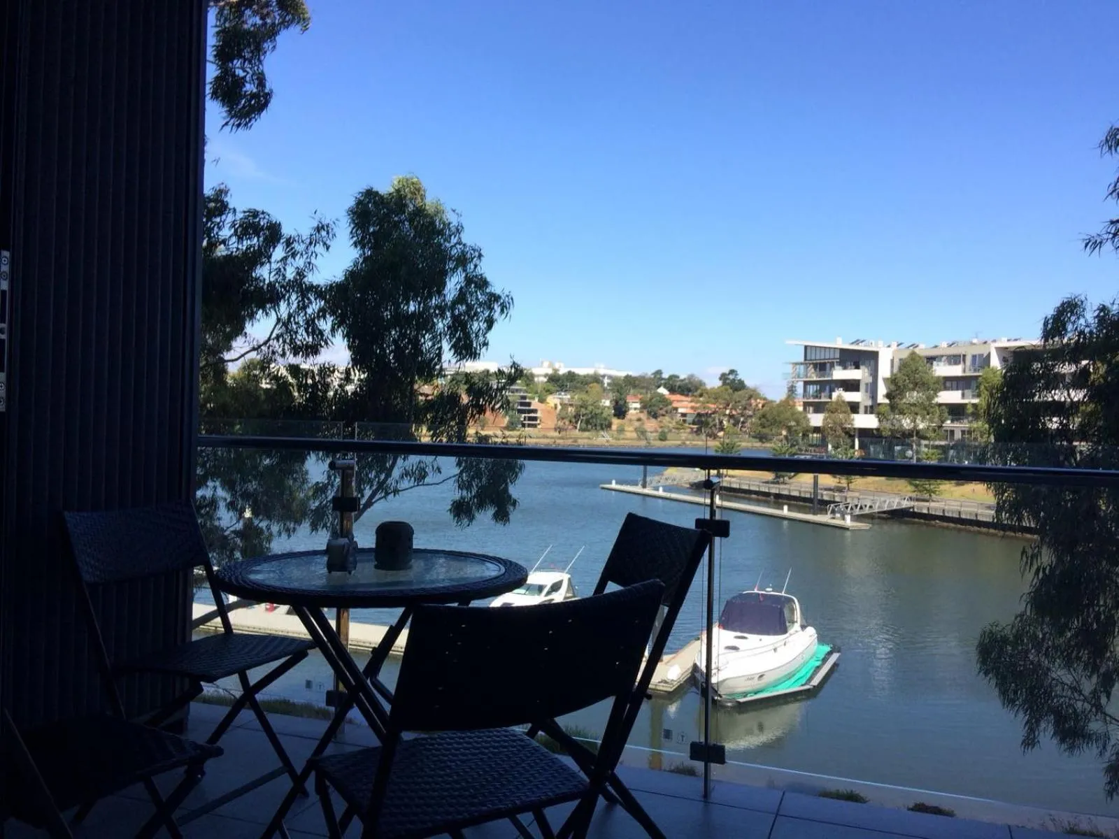 Balcony/Terrace in Marina View Apartment on the Maribyrnong River, Melbourne