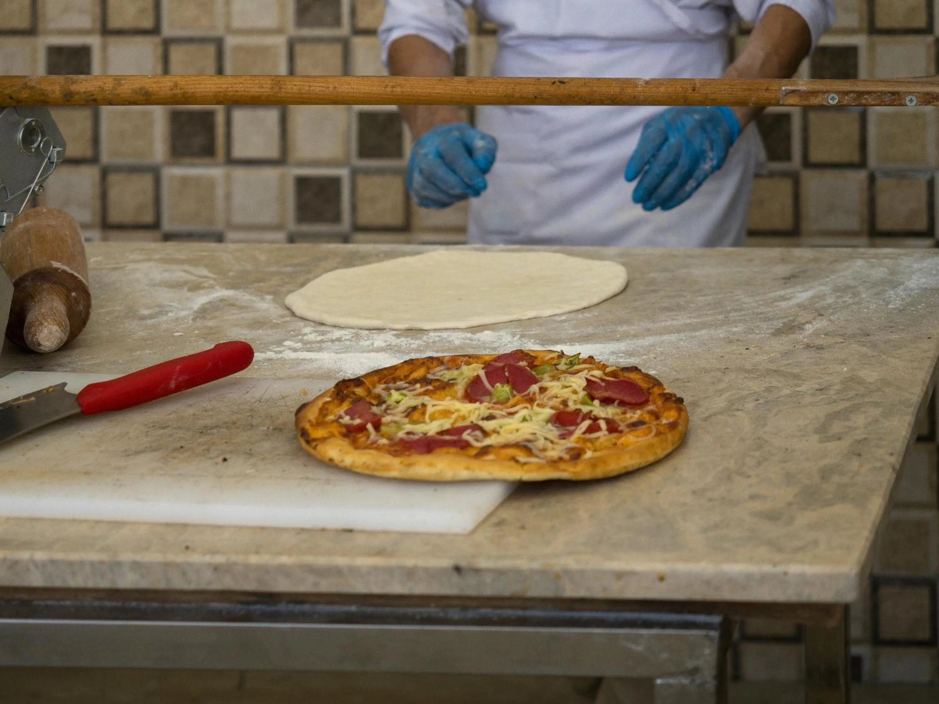 Kitchen or kitchenette in Halıcı Hotel Marmaris
