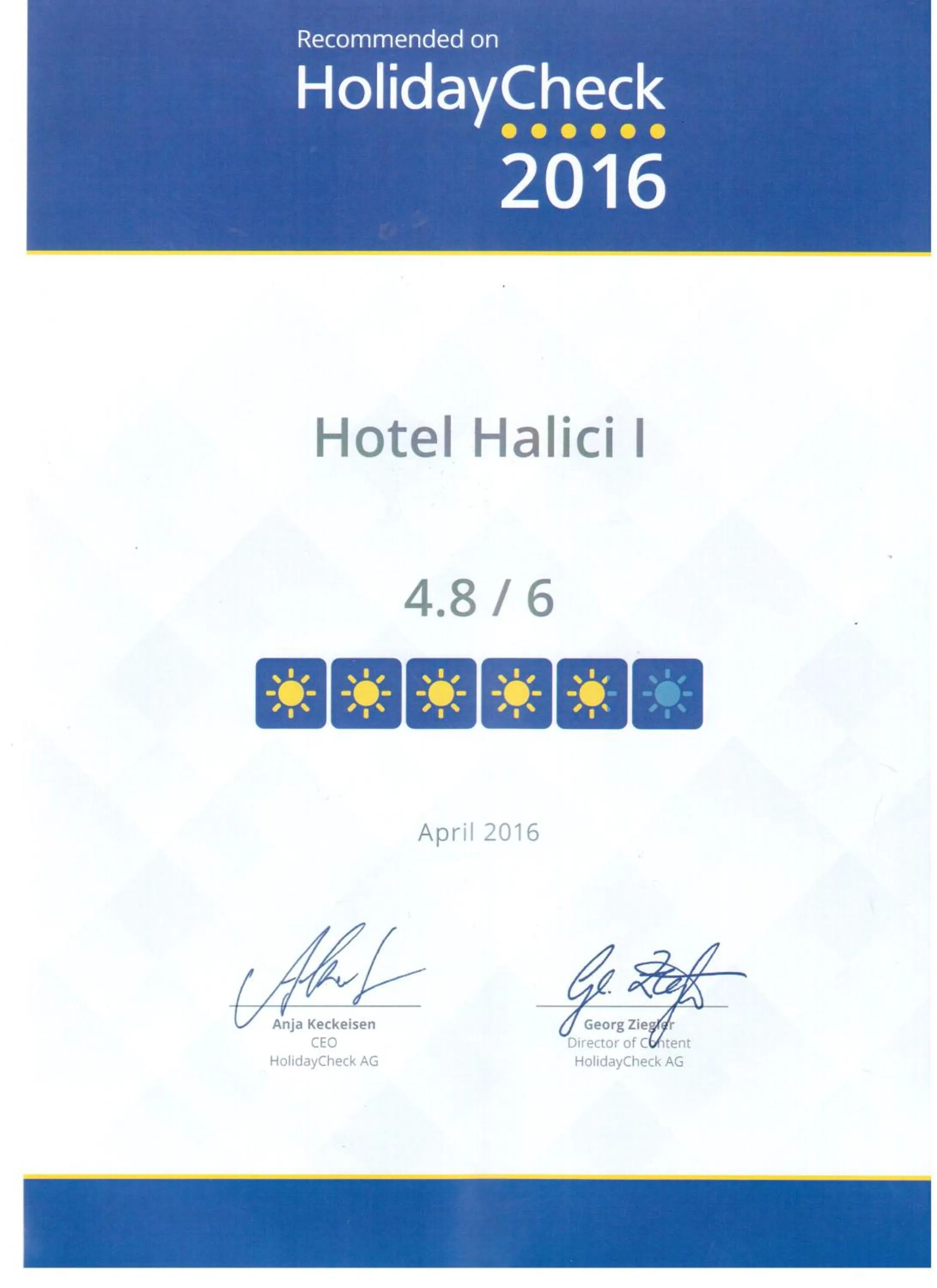 Logo/Certificate/Sign in Halıcı Hotel Marmaris