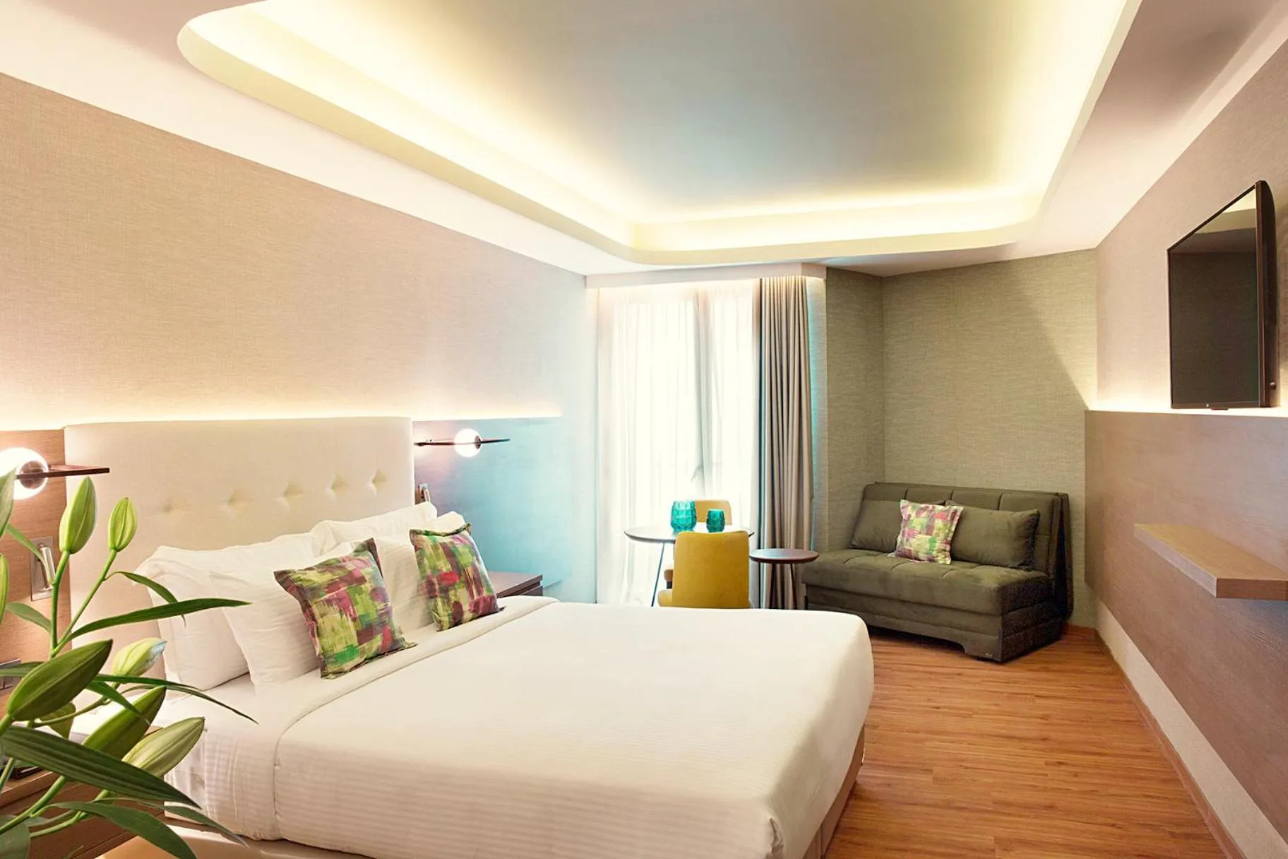 Bed in Zeus Essence Wyndham Athens Residence