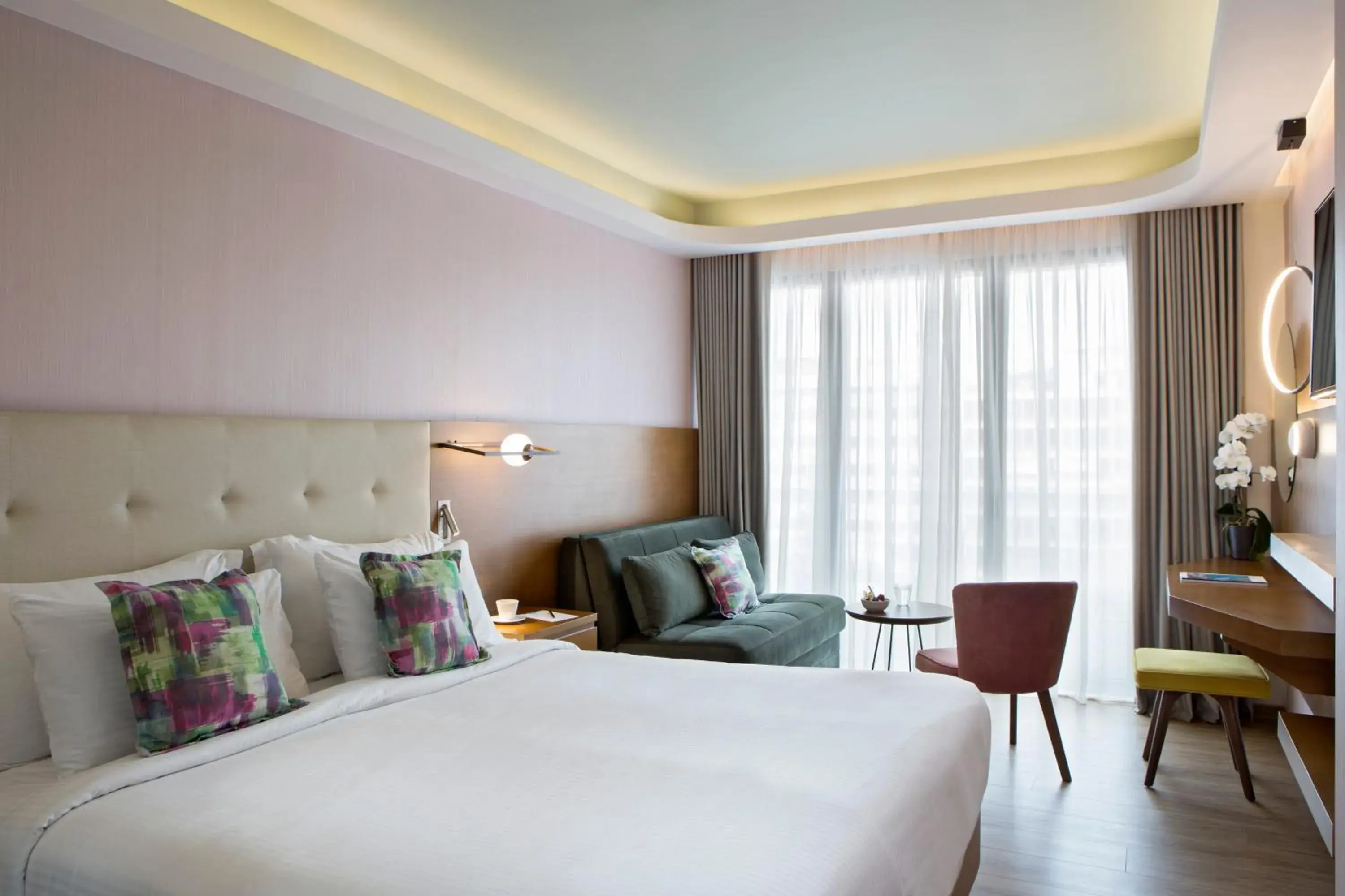 Bedroom, Bed in Zeus Essence Wyndham Athens Residence Bedroom, Bed in Zeus Essence Wyndham Athens Residence