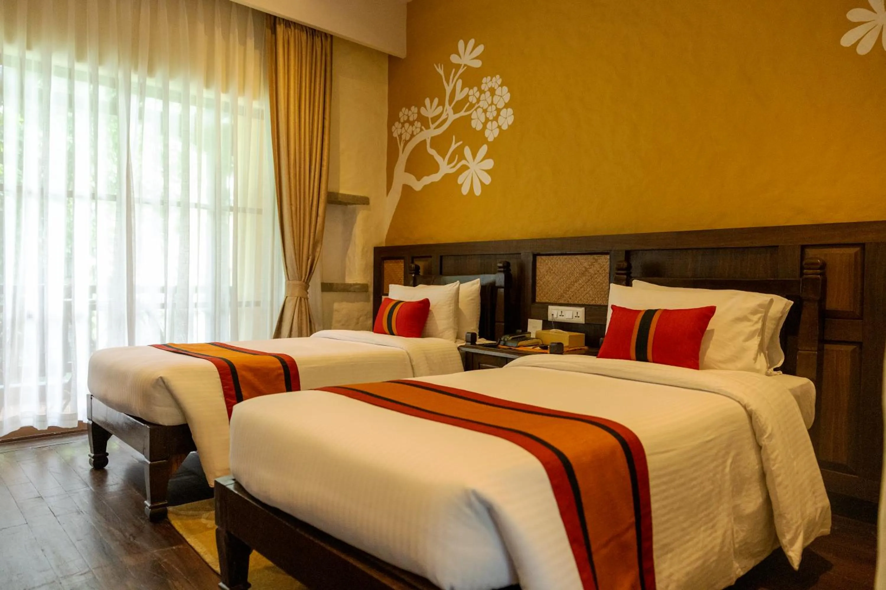 Bed in Temple Tree Resort & Spa, Pokhara