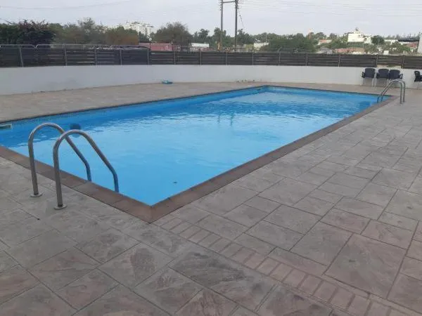 Pool view in Vasilas Holiday Apartment #1