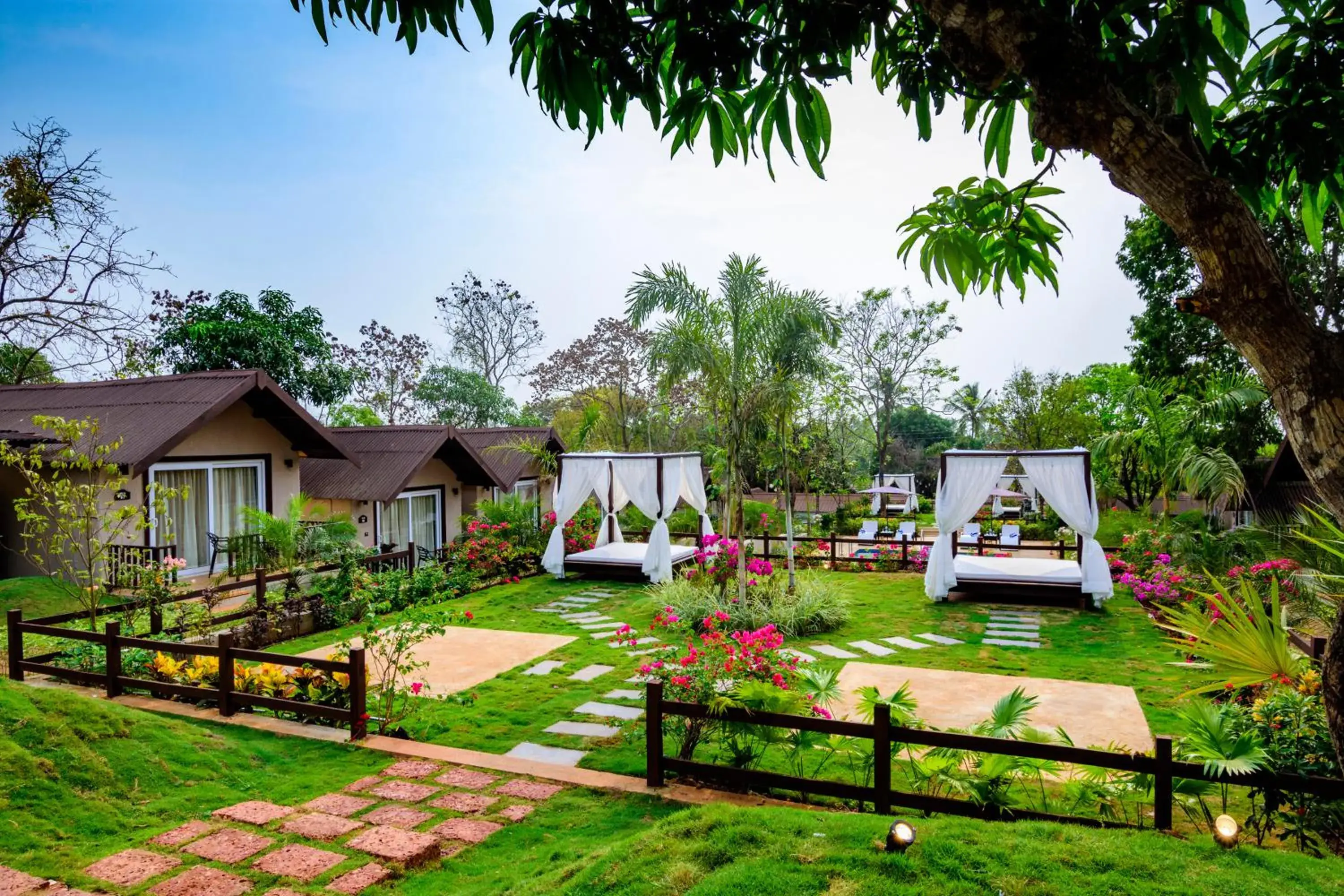 Garden view in Stone Wood Resort, Mandrem Garden view in Stone Wood Resort, Mandrem