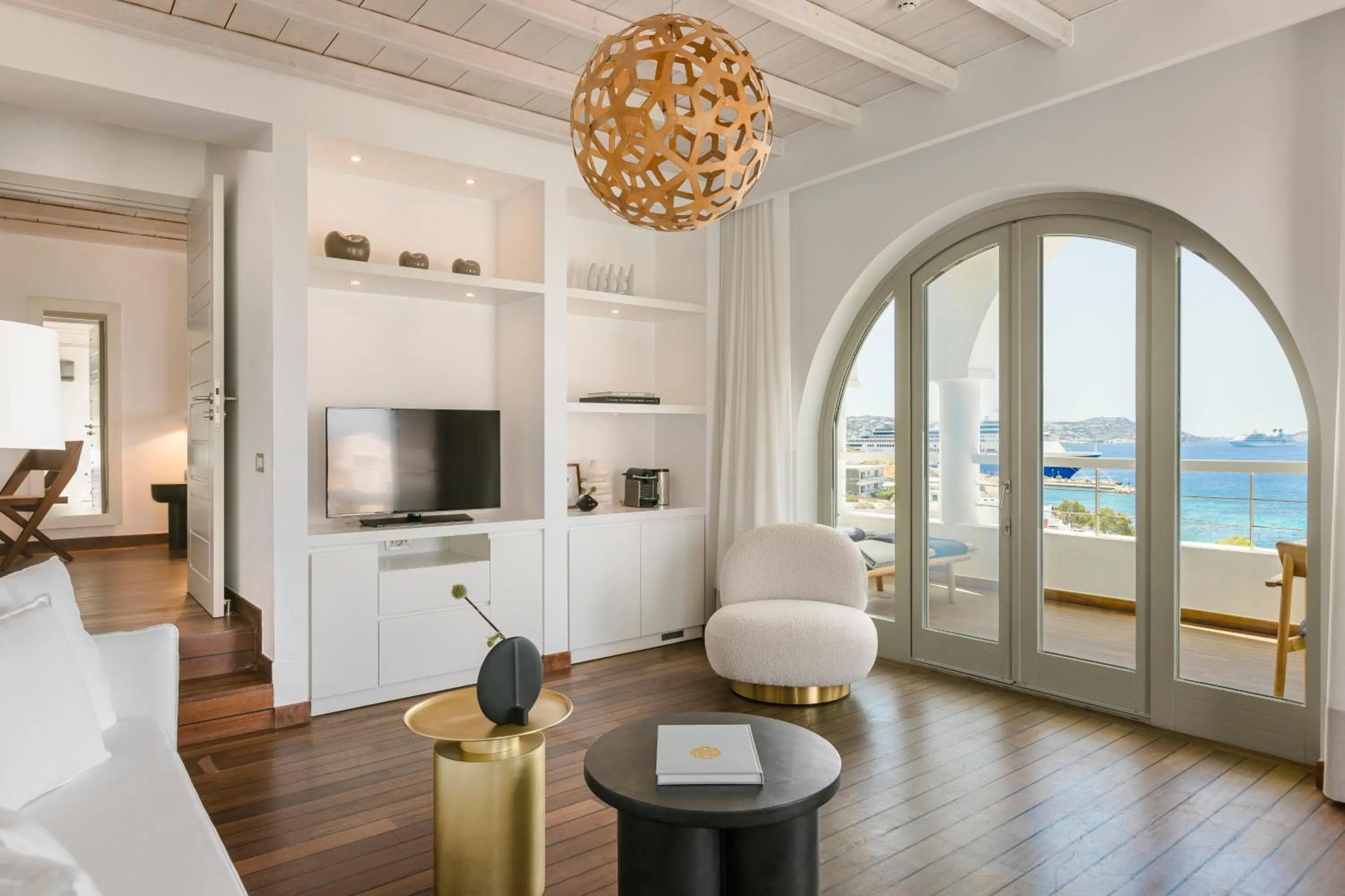 Living room in Grace Mykonos