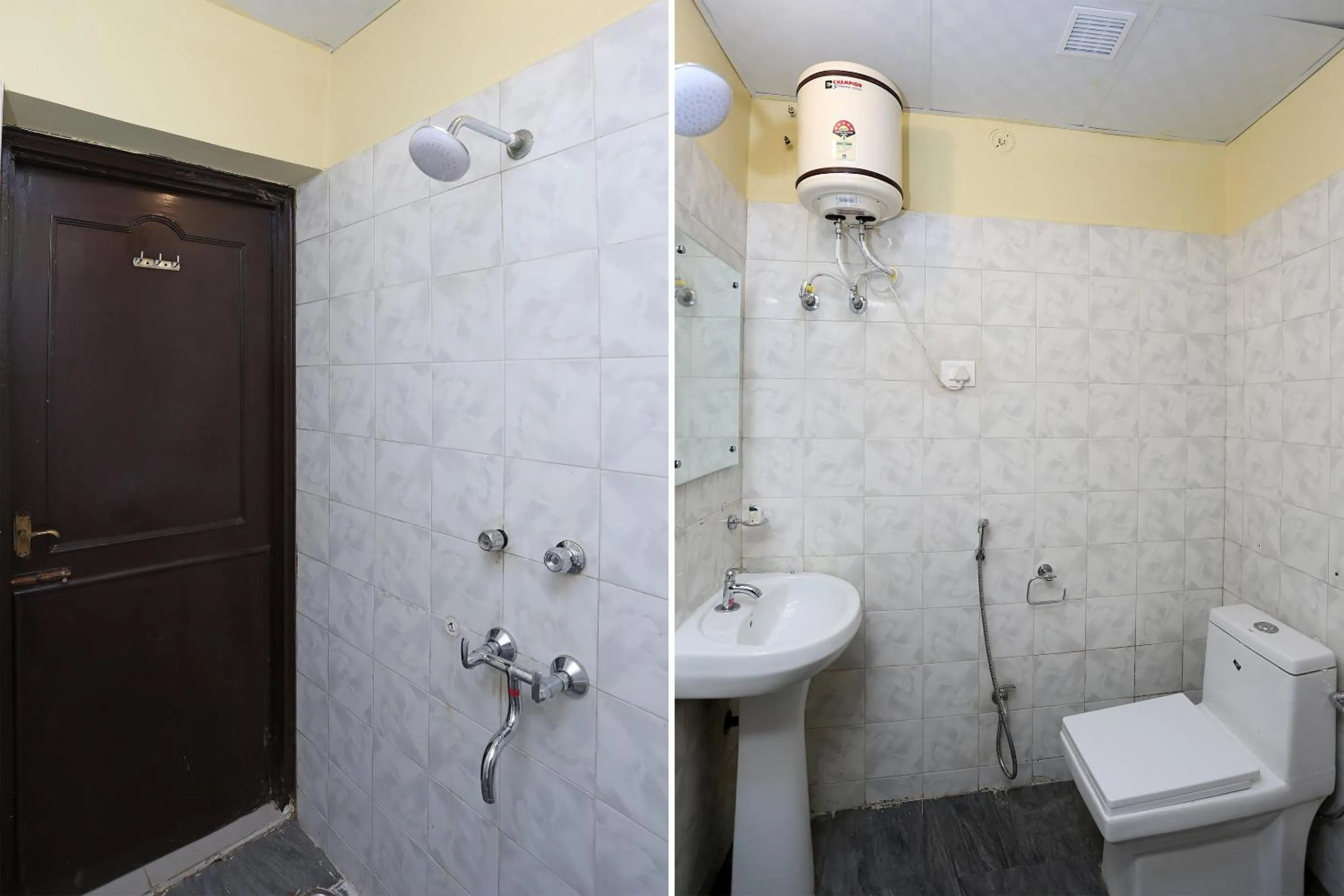 Bathroom in Hotel O Greenview Near Munshi Pulia Metro Station