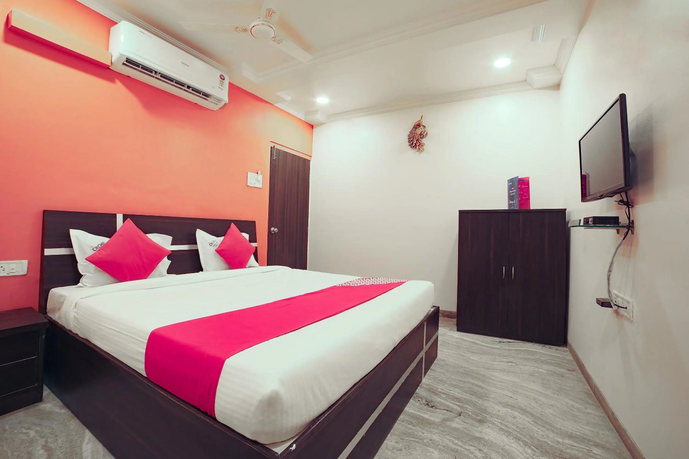 Bedroom, Bed in Hotel O The Orchid Guest House Near khadki Bazaar