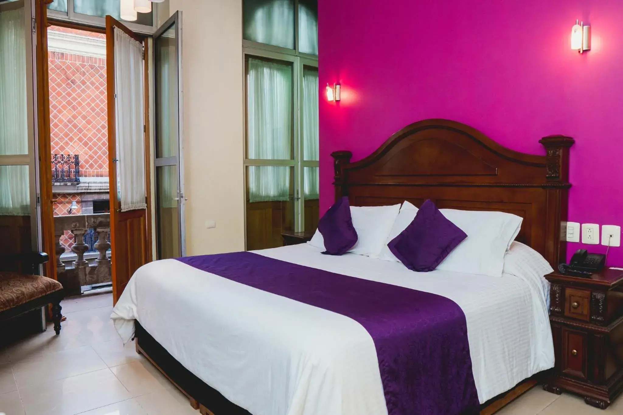 Bed in Hotel Puebla de Antaño Bed in Hotel Puebla de Antaño