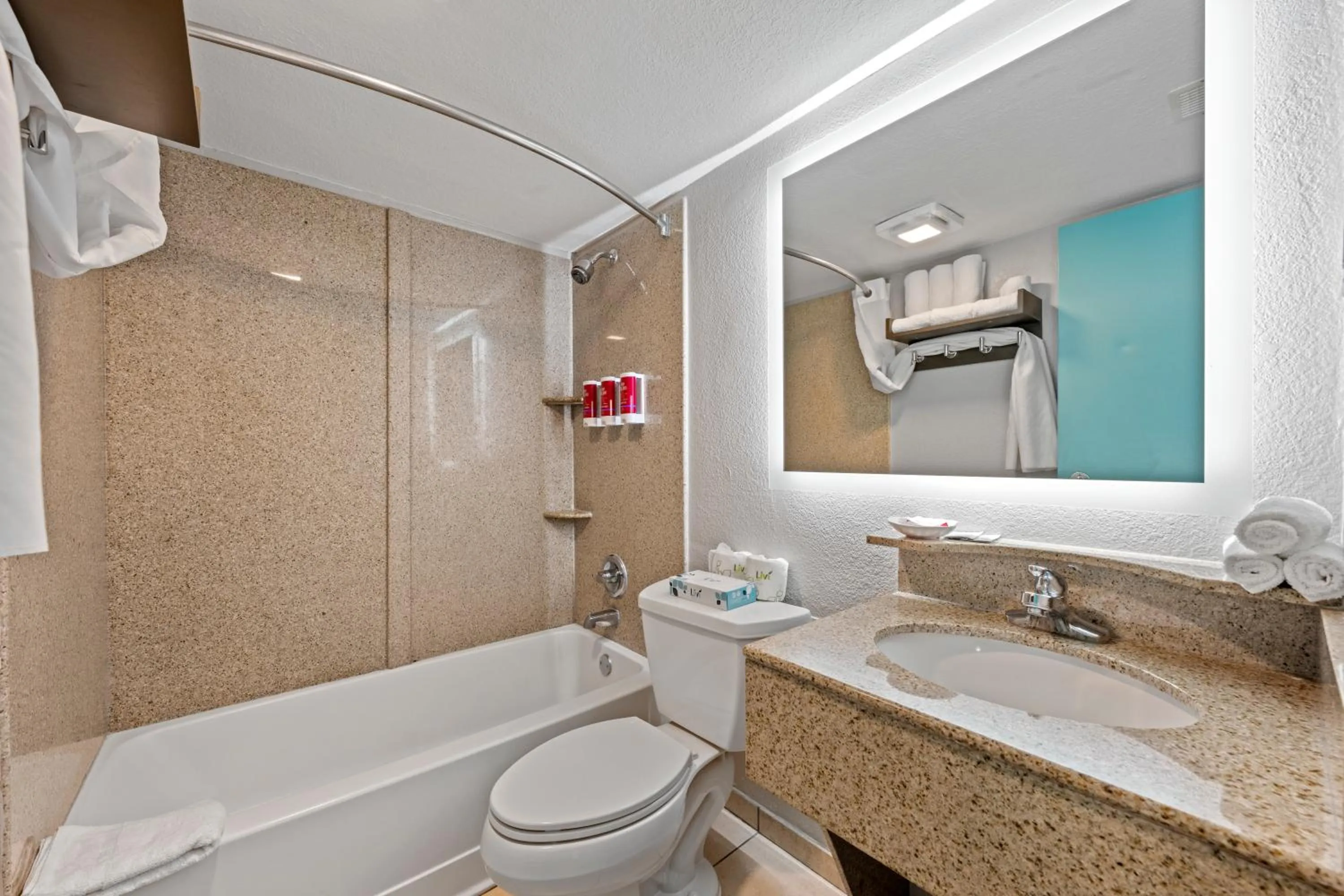 Bathroom in SureStay Studio by Best Western Virginia Beach Oceanfront