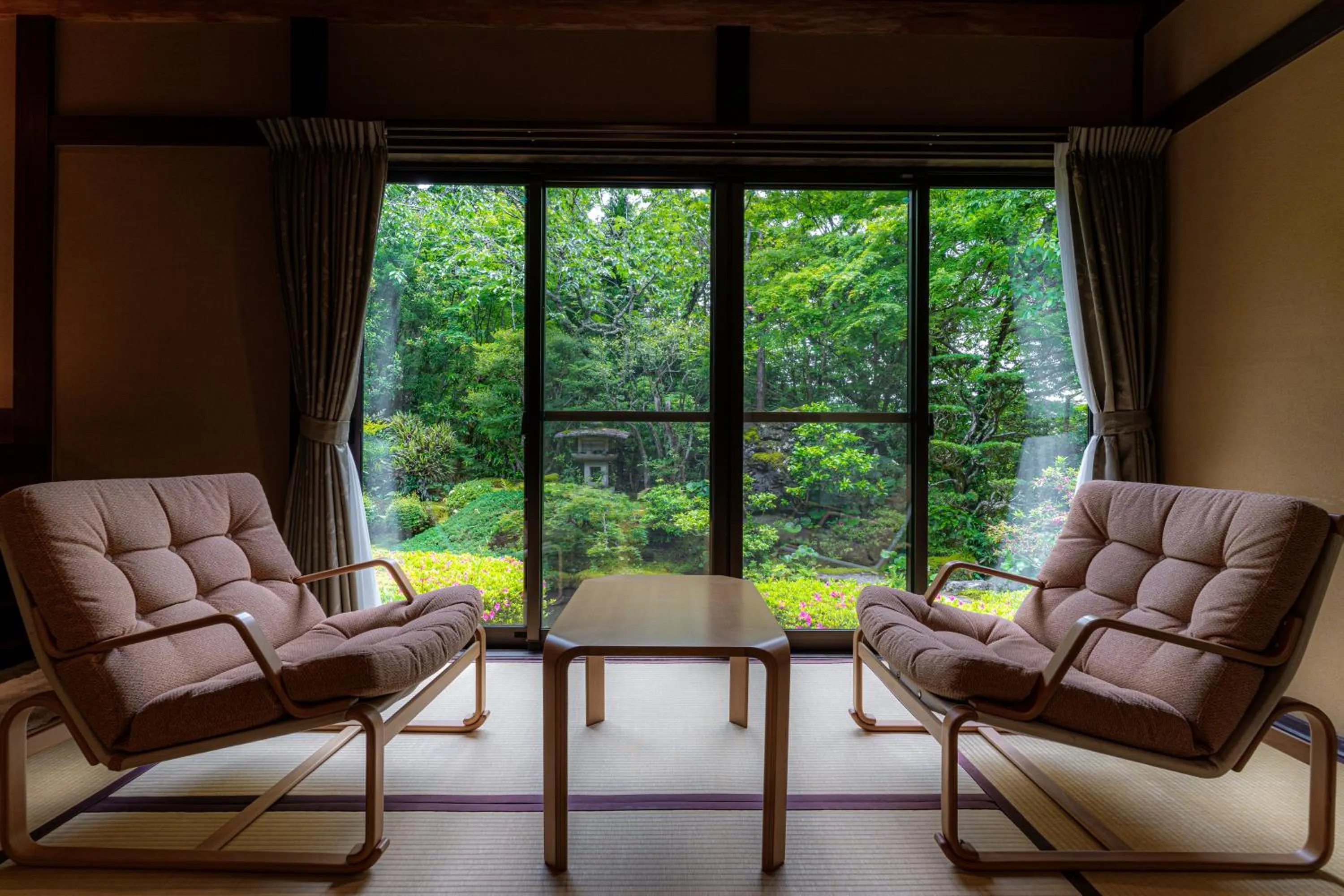 Seating area in Japanese Ryokan Seryo